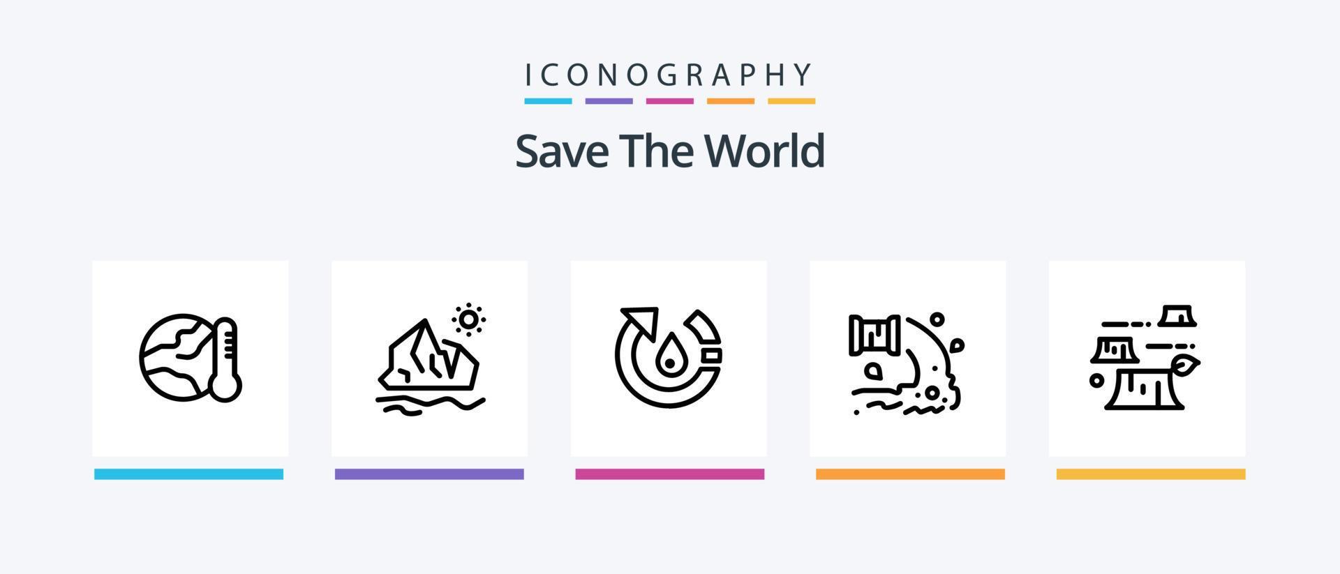 Save The World Line 5 Icon Pack Including save. arrow. battery. save. green. Creative Icons Design Stock Free