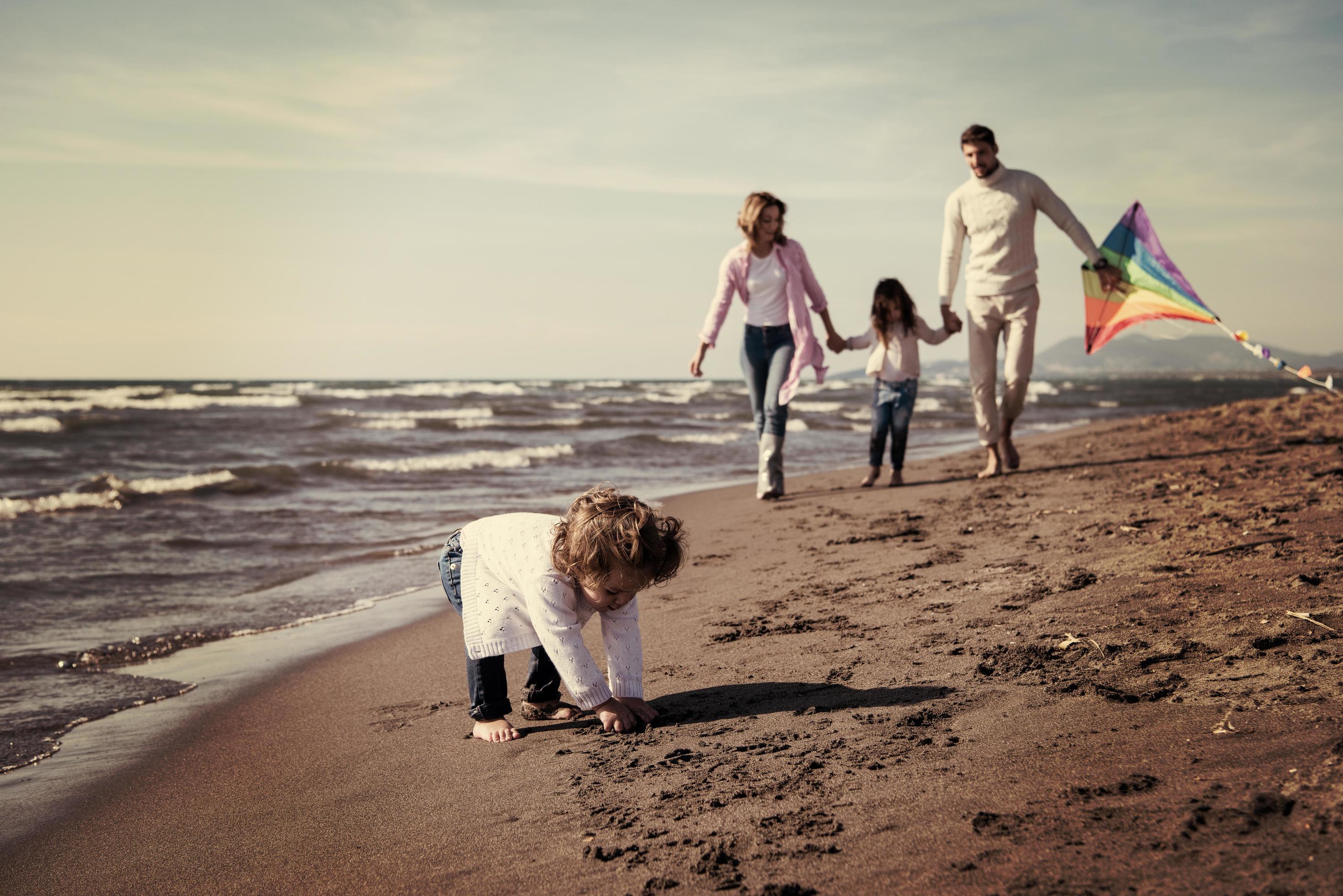 happy family enjoying vecation during autumn day Stock Free