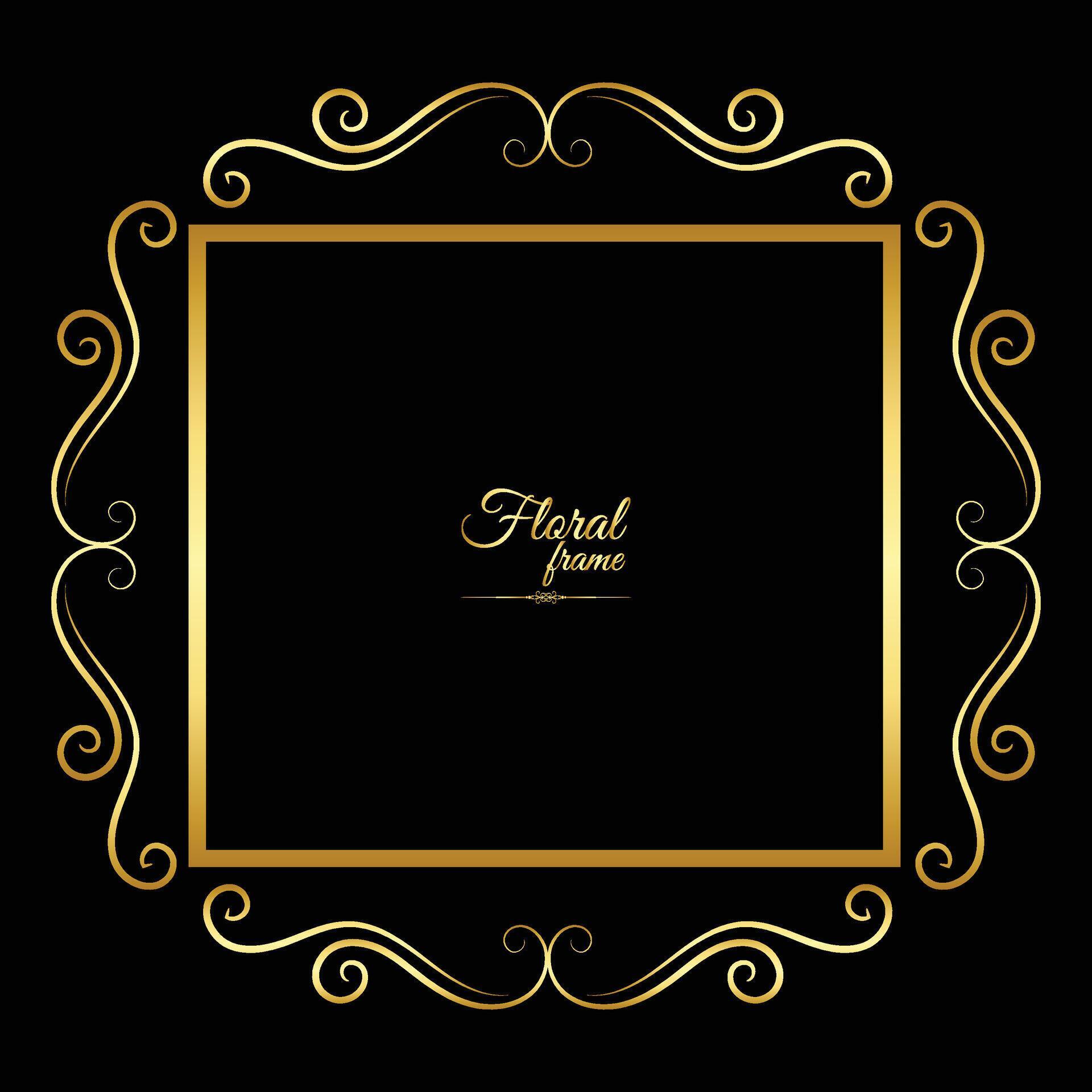 Vector luxury decorative golden vintage frames and borders. retro ornamental frame art and flower isolated floral background Stock Free