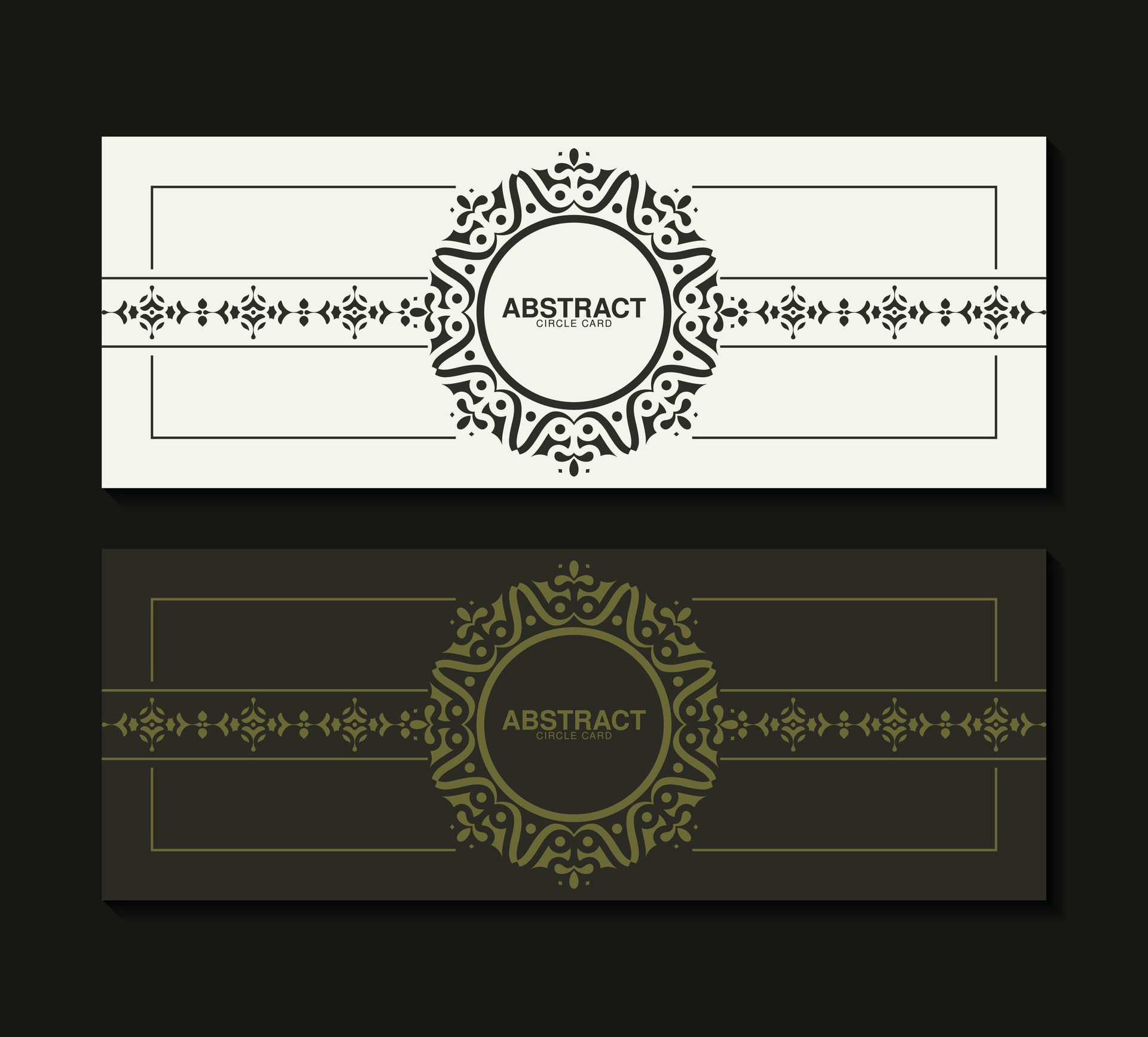 flat border circle pattern card design Free Vector