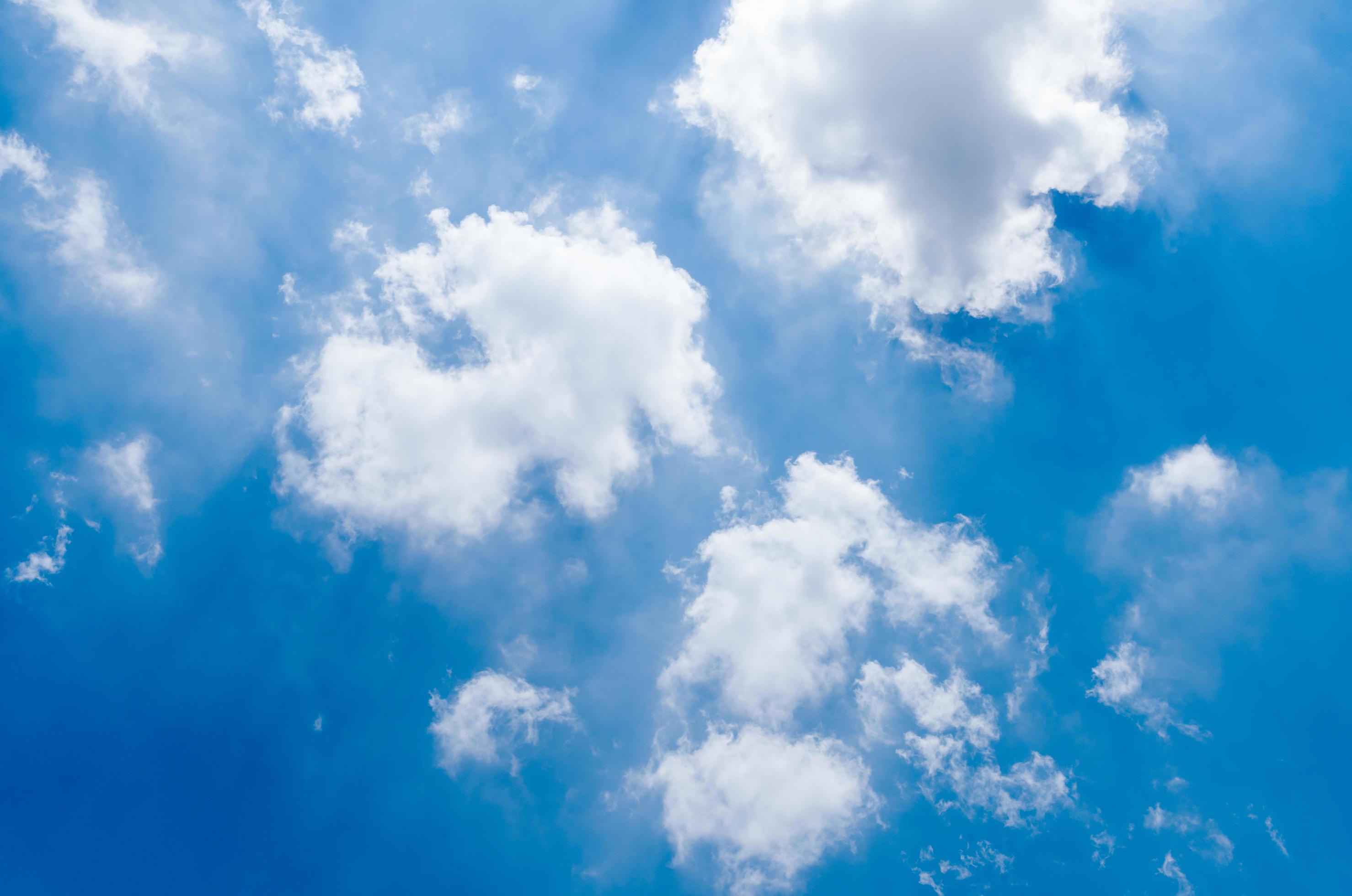 white cloudy and blue sky for background Stock Free