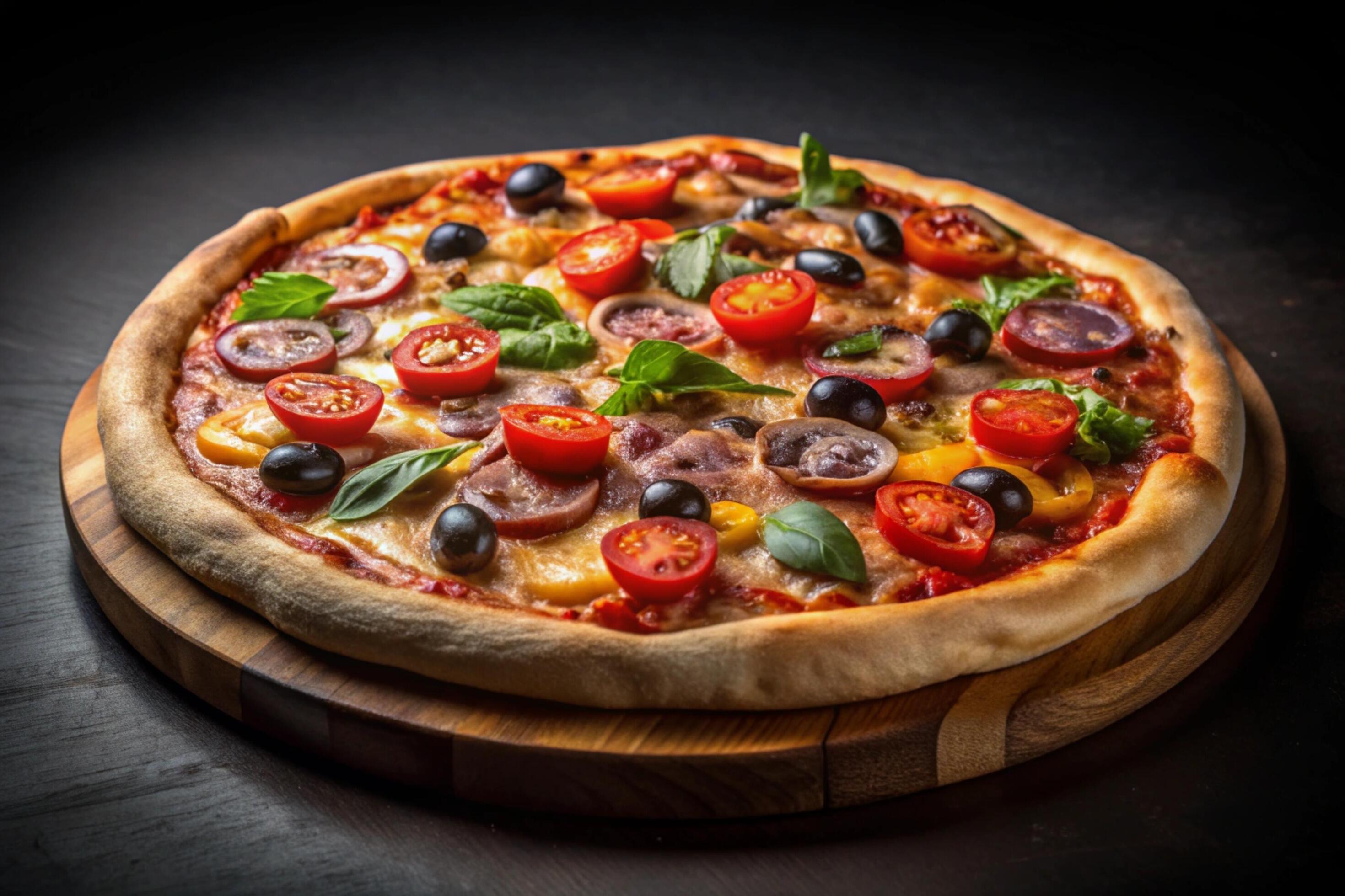 Pizza photo isolated on simple background Stock Free