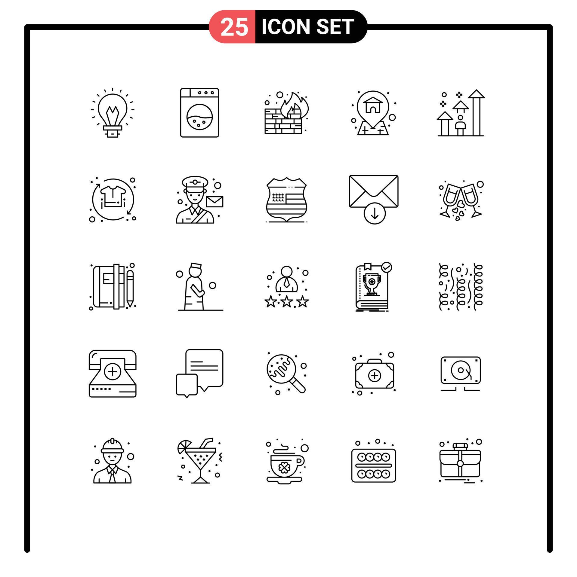 Pictogram Set of 25 Simple Lines of career arrow security success location Editable Vector Design Elements Stock Free