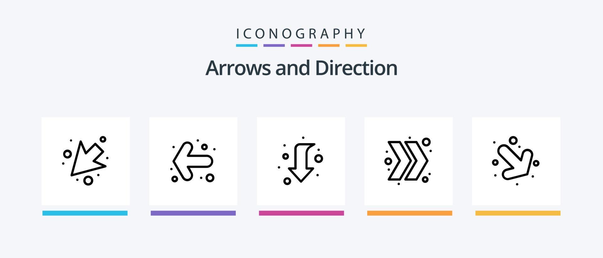 Arrow Line 5 Icon Pack Including . full. full. down. left. Creative Icons Design Stock Free