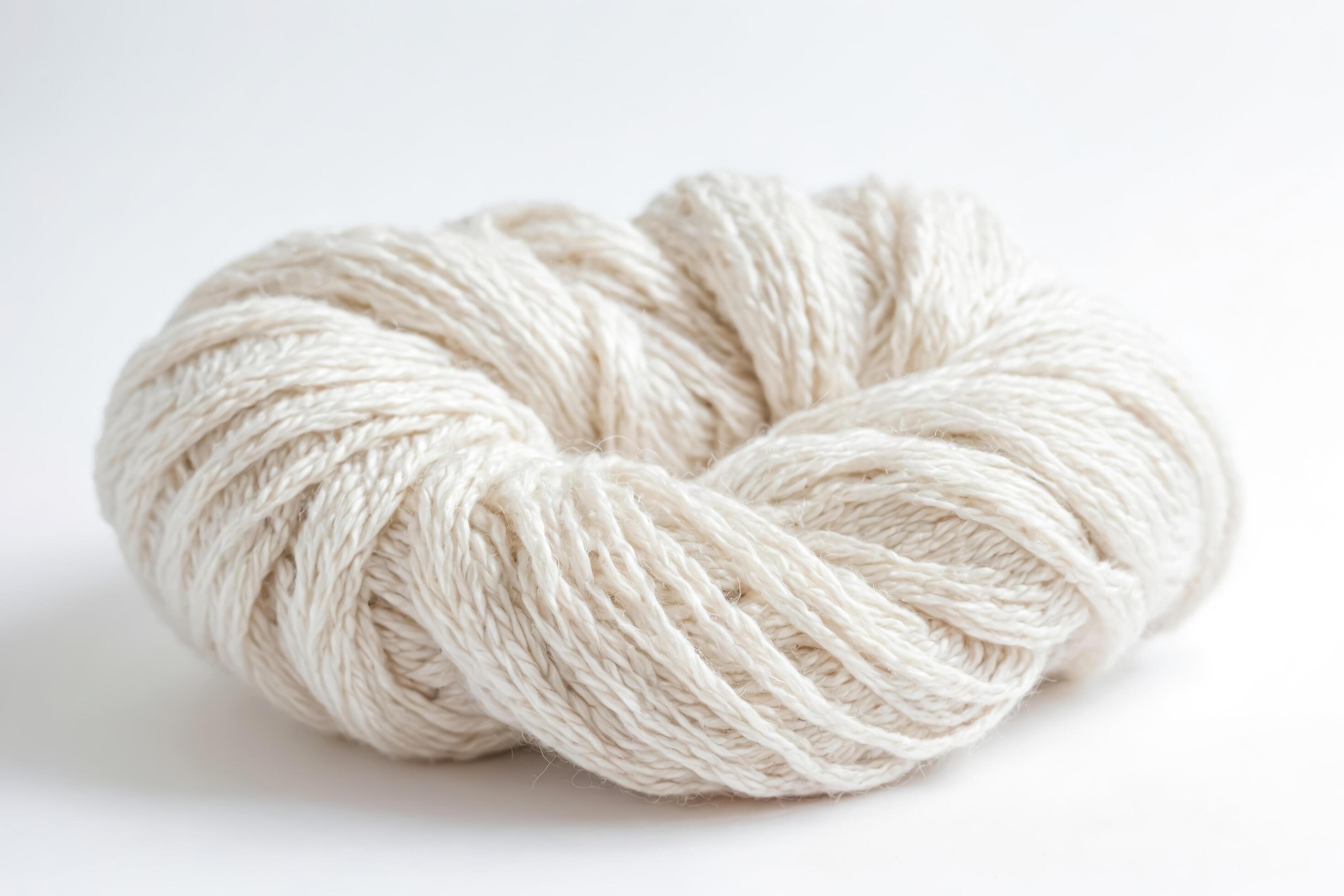 White yarn on a white background Stock Free