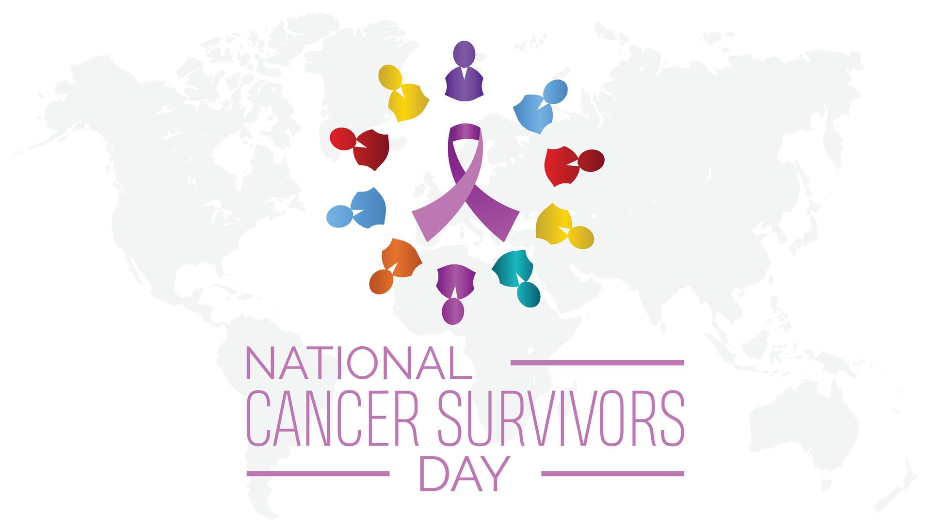 National Cancer Survivors Day observed every year in June. Template for background, banner, card, poster with text inscription. Free Vector