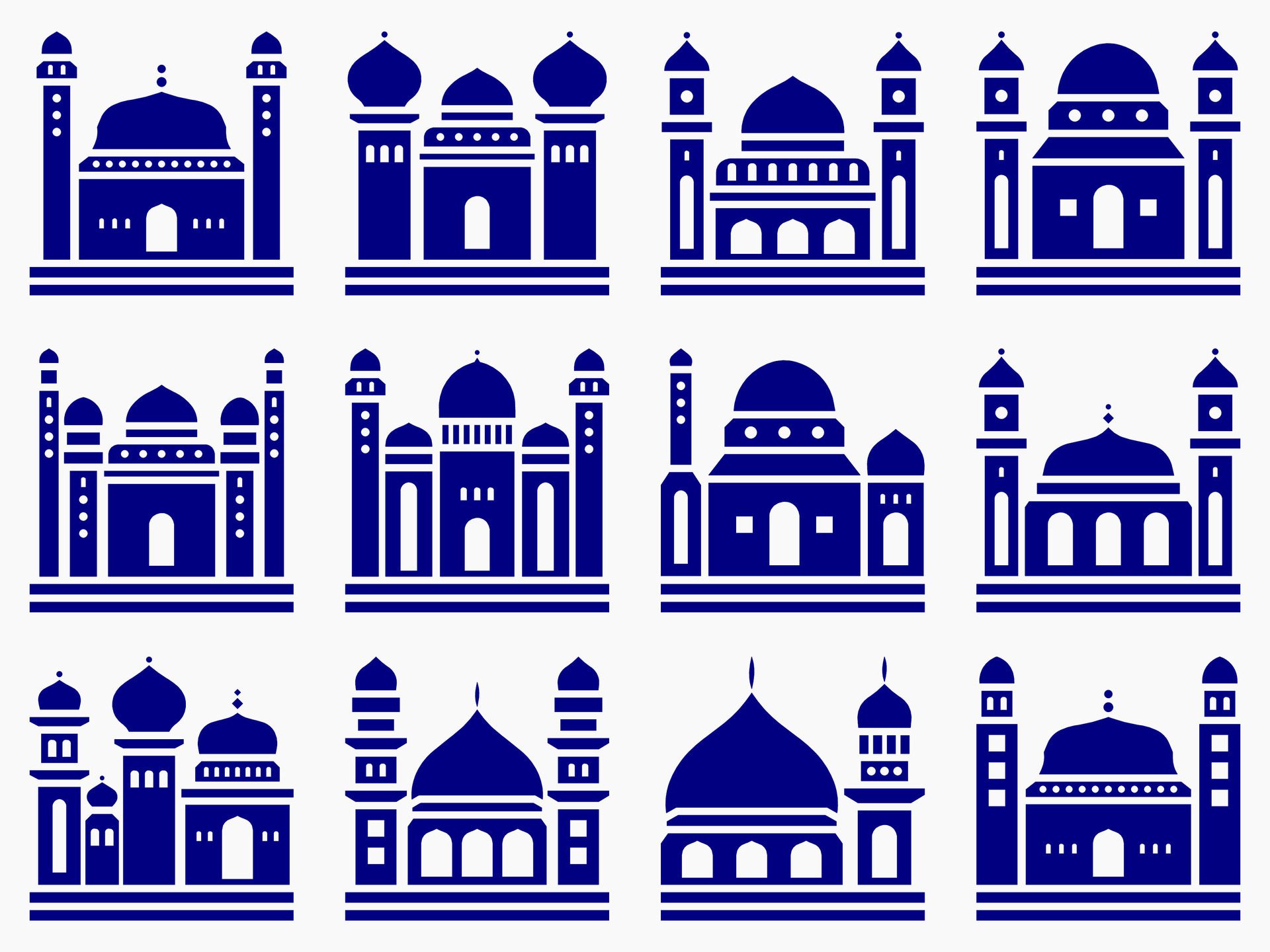 Mosque muslim pattern for decoration, background, panel, and cnc cutting Free Vector