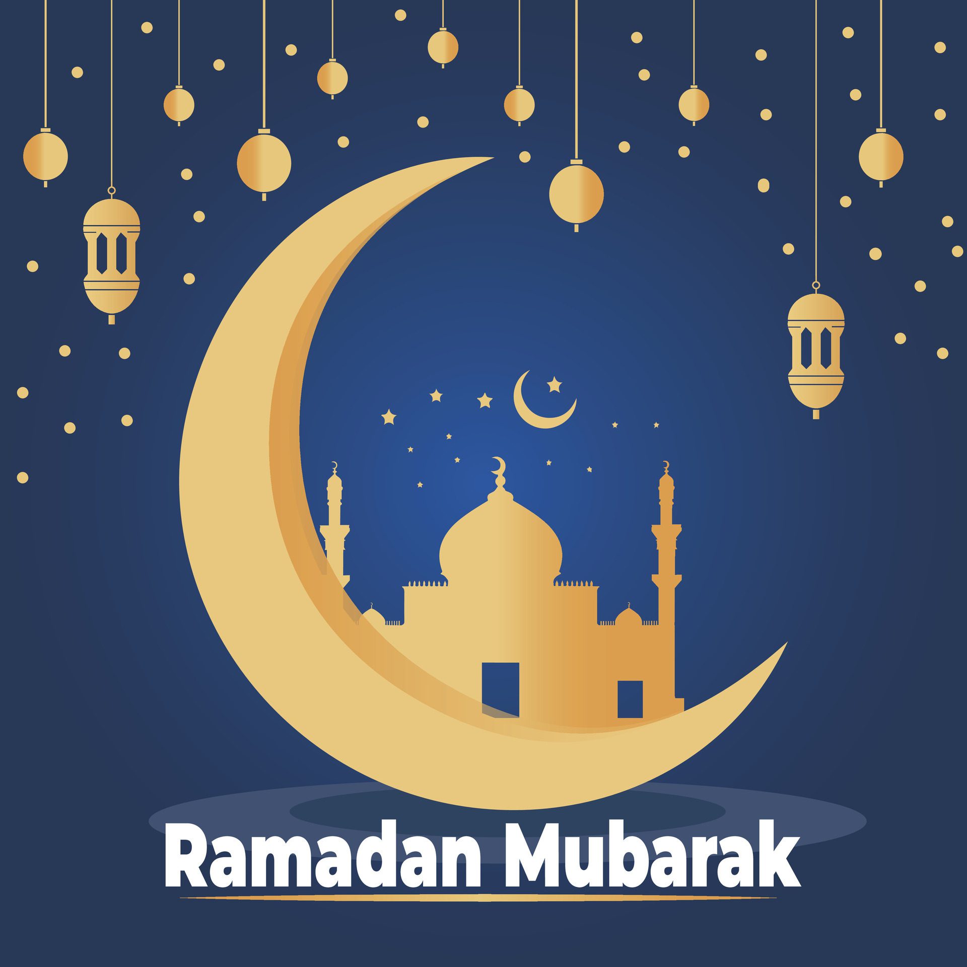 Ramadan Banner illustration social media post design Free Vector