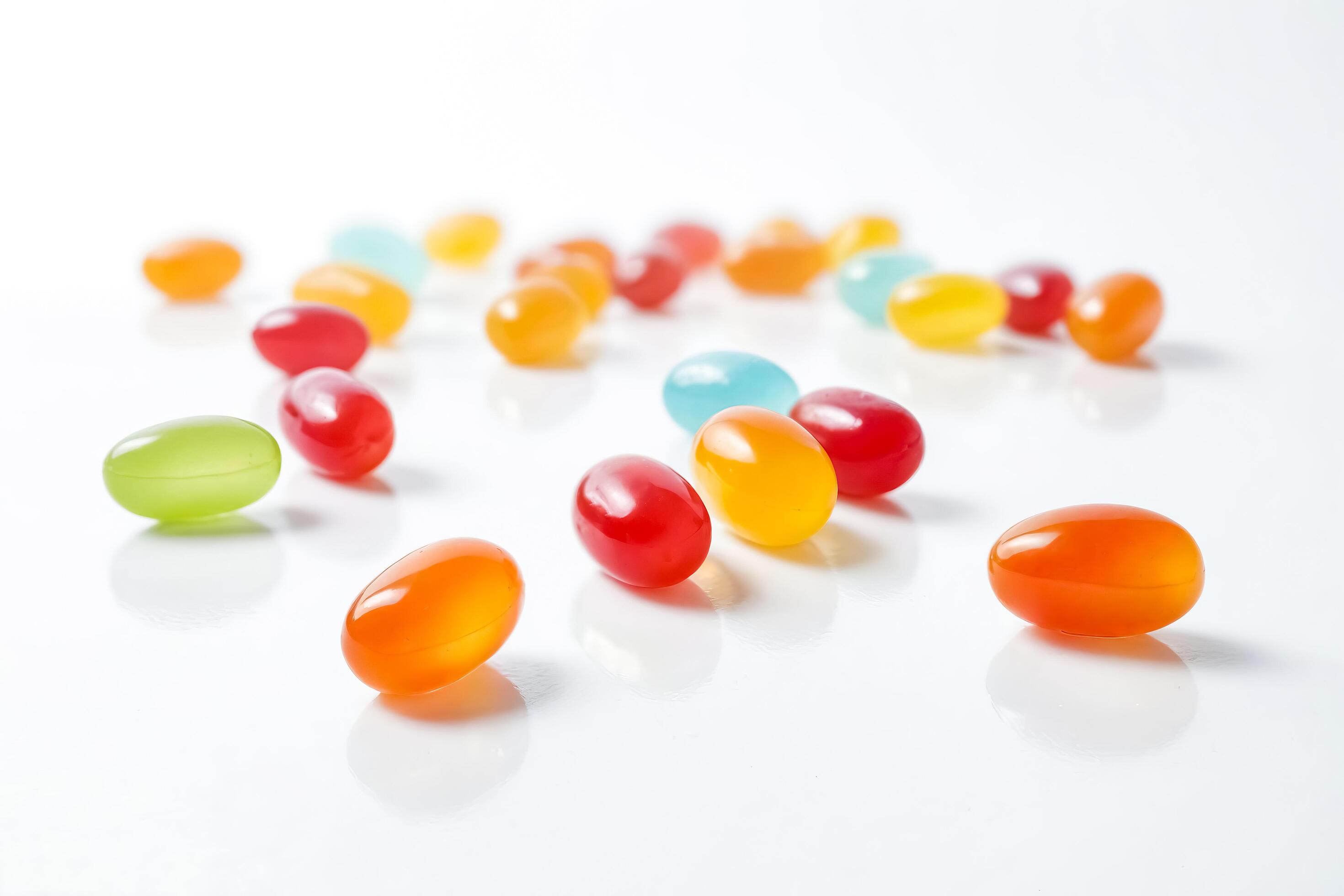 Colorful Capsules on White Background Stock Free