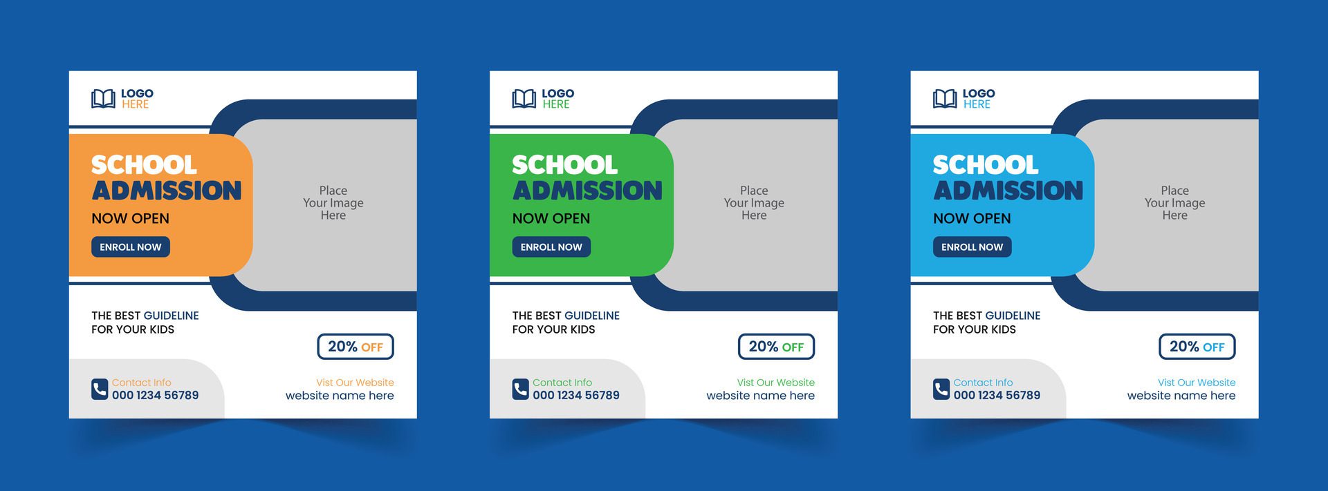 Free Vector School Admission Social Media Post and Back to School Educational Web Banner Template design Free Vector