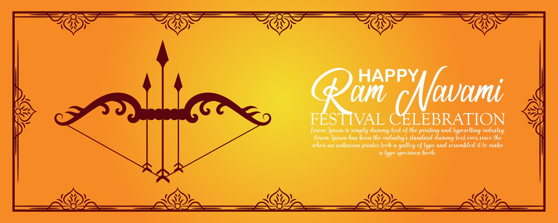 Happy Ram Navami cultural Banner Hindu festival vertical post wishes celebration card Ram Navami celebration background Free Vector