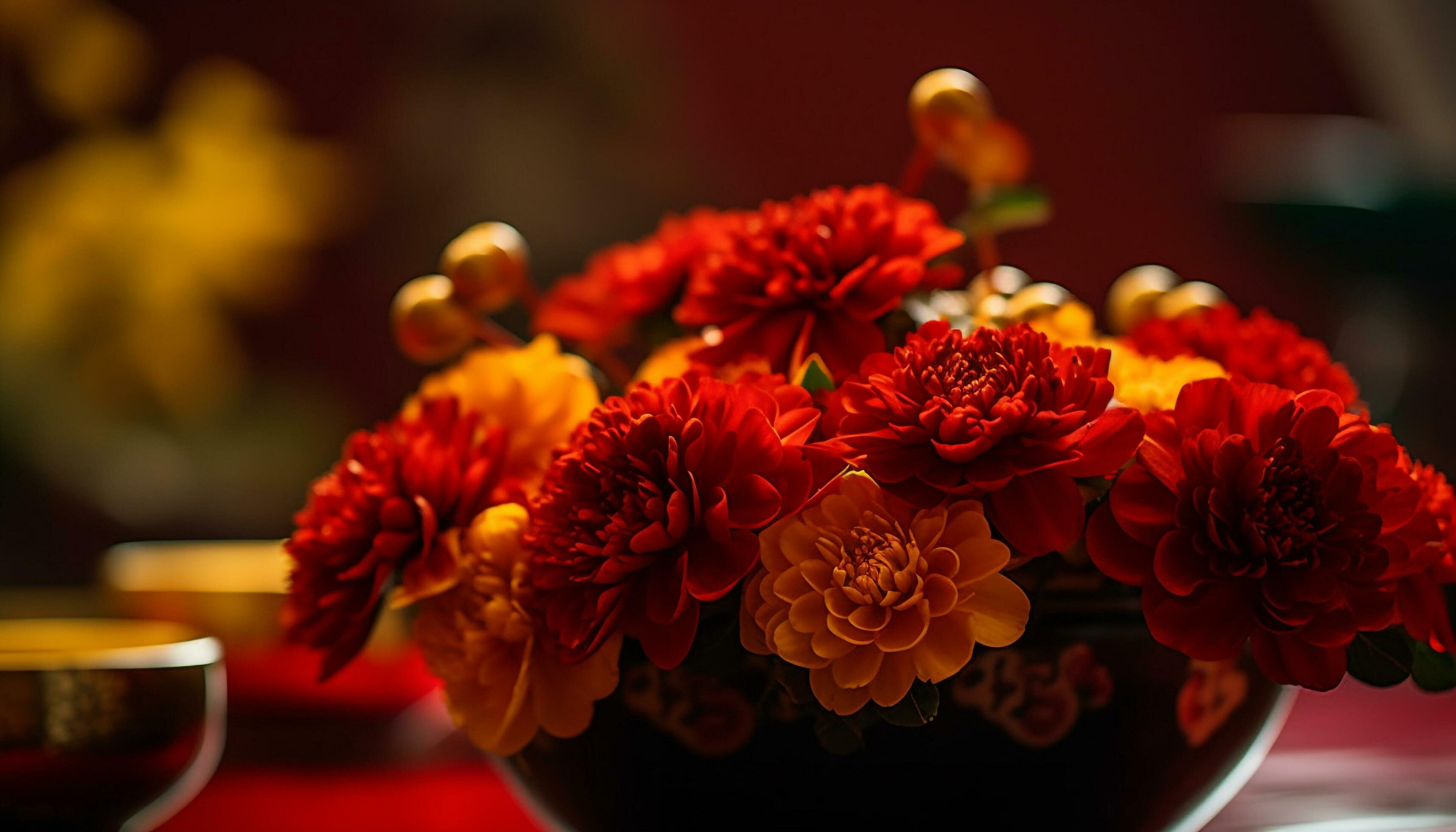 A vibrant bouquet of multi colored flowers brings elegance indoors generated by AI Stock Free