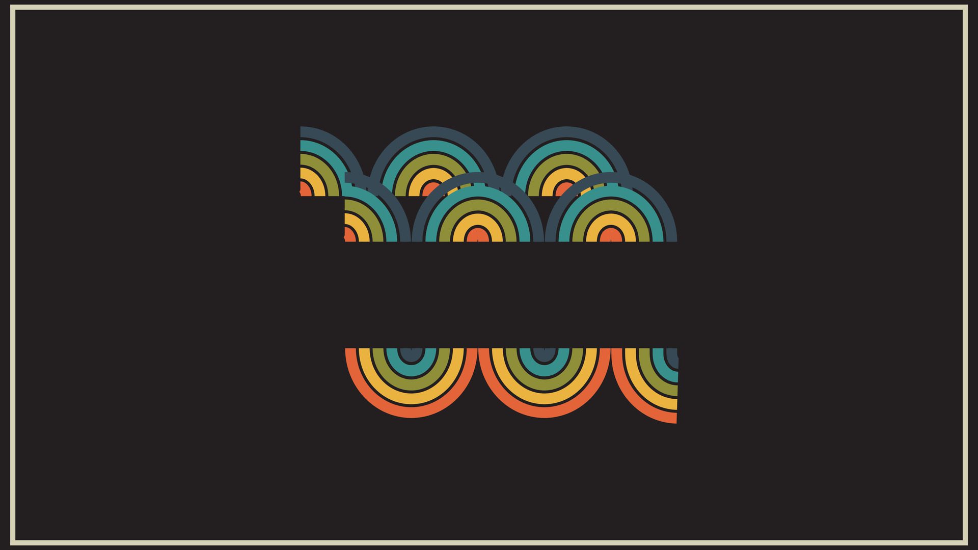 Abstract Geometric pattern posters retro style , vintage rainbow color lines print. colorfull design poster, abstract background isolated in black Free Vector