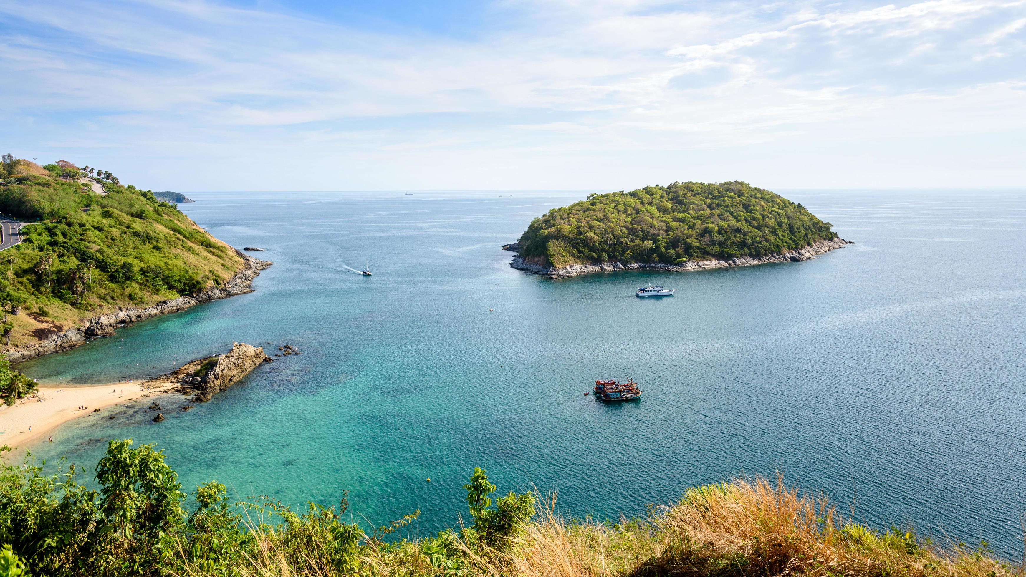 High angle view island and Andaman sea Stock Free