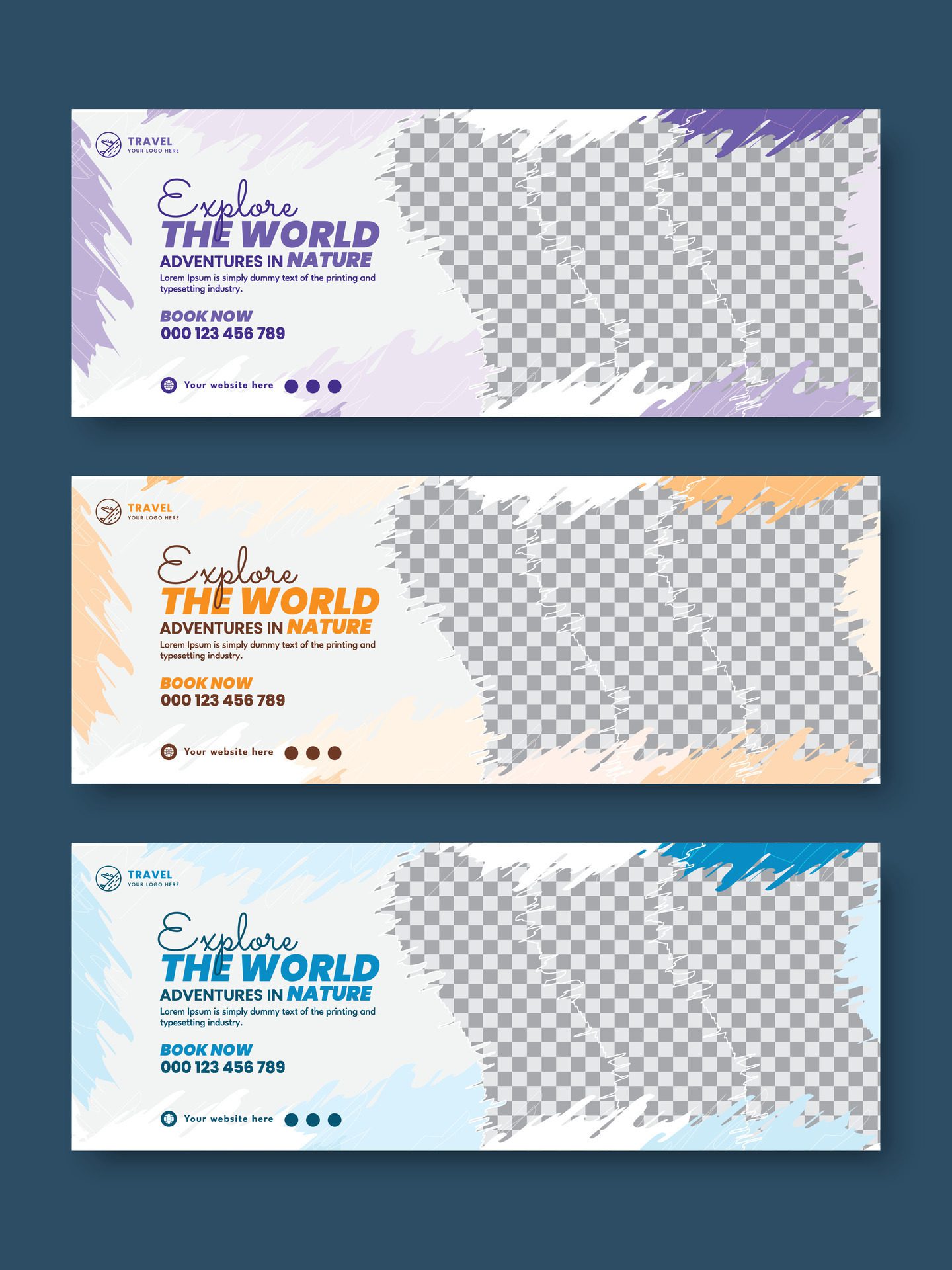 Travel agency social media banner or web banner template Free Vector