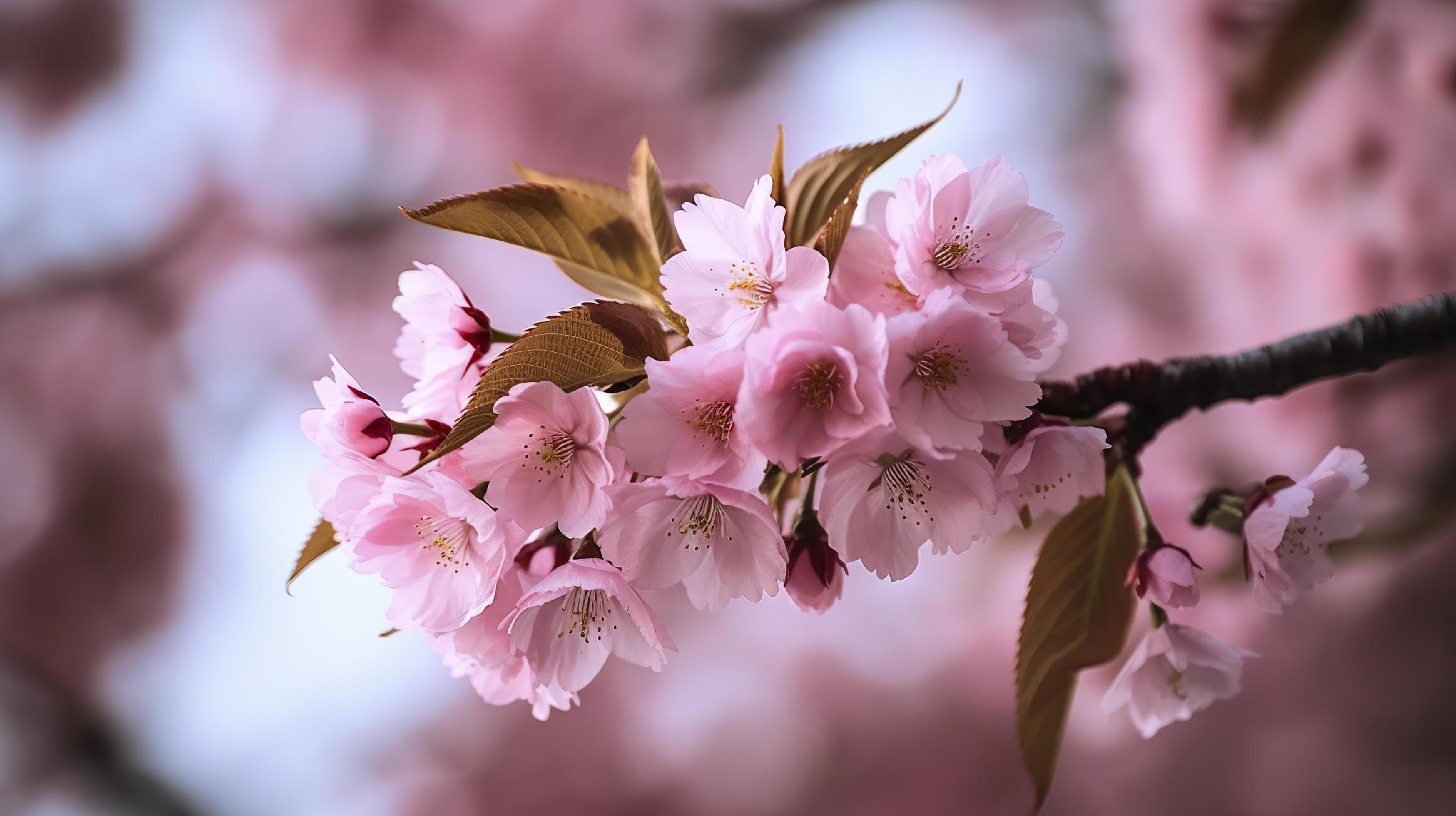 Photo sakura cherry blossom flowers, generat ai Stock Free