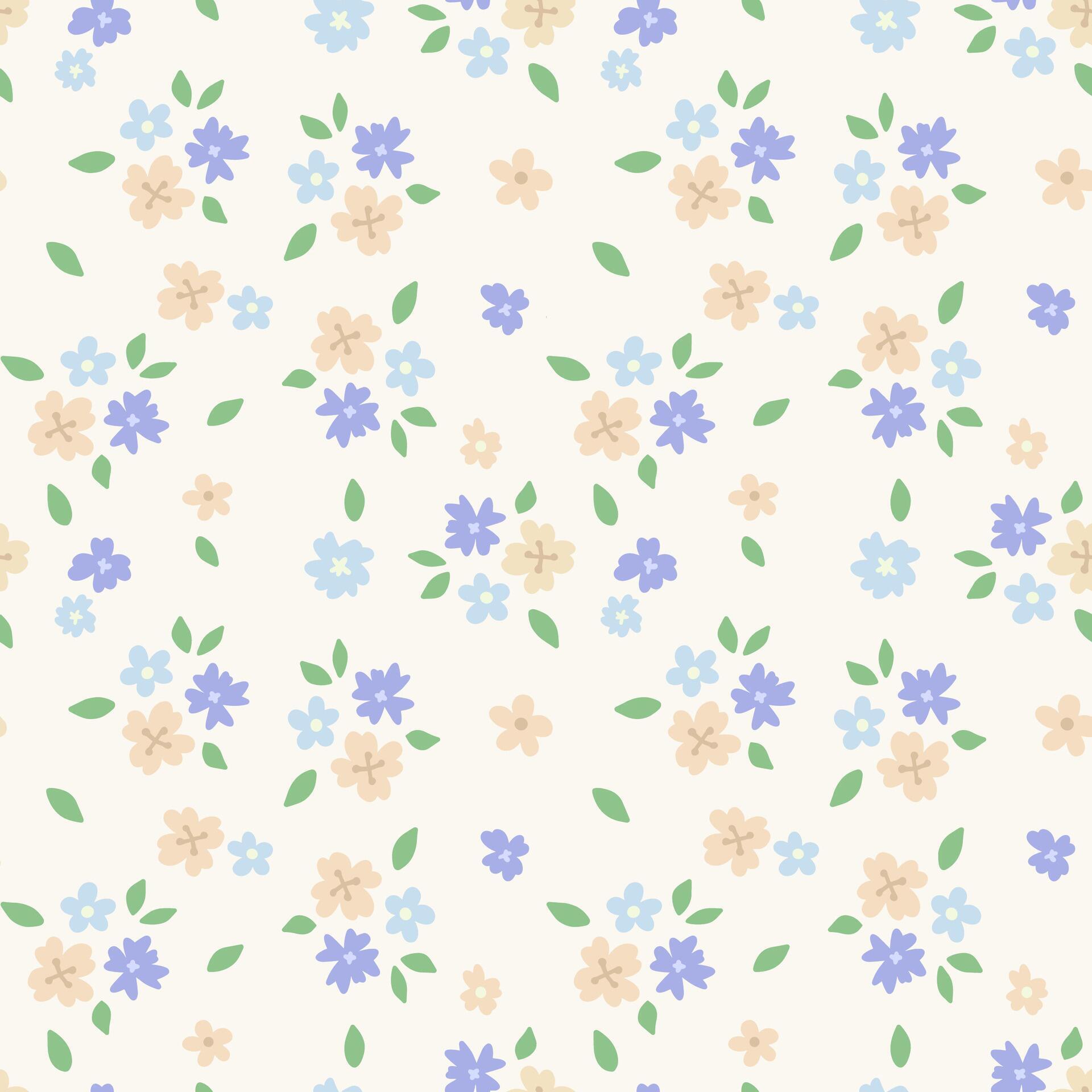 cute flower blossom seamless pattern. pastel color. Pattern for textiles, wrapping paper, wallpapers, backgrounds Stock Free