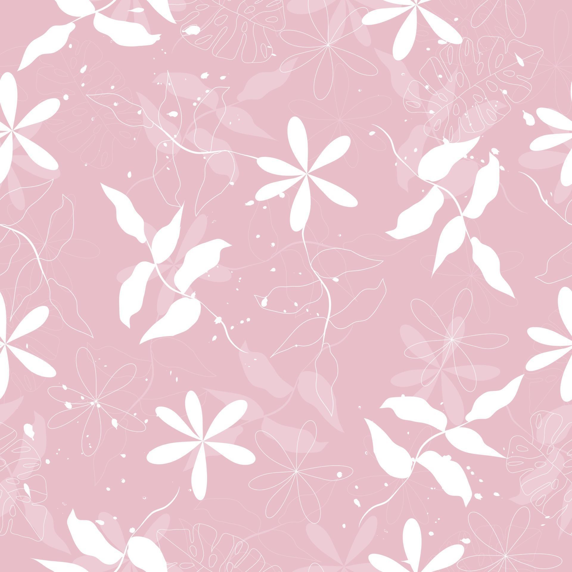 Seamless cute elegant flowers pattern on pink background Stock Free