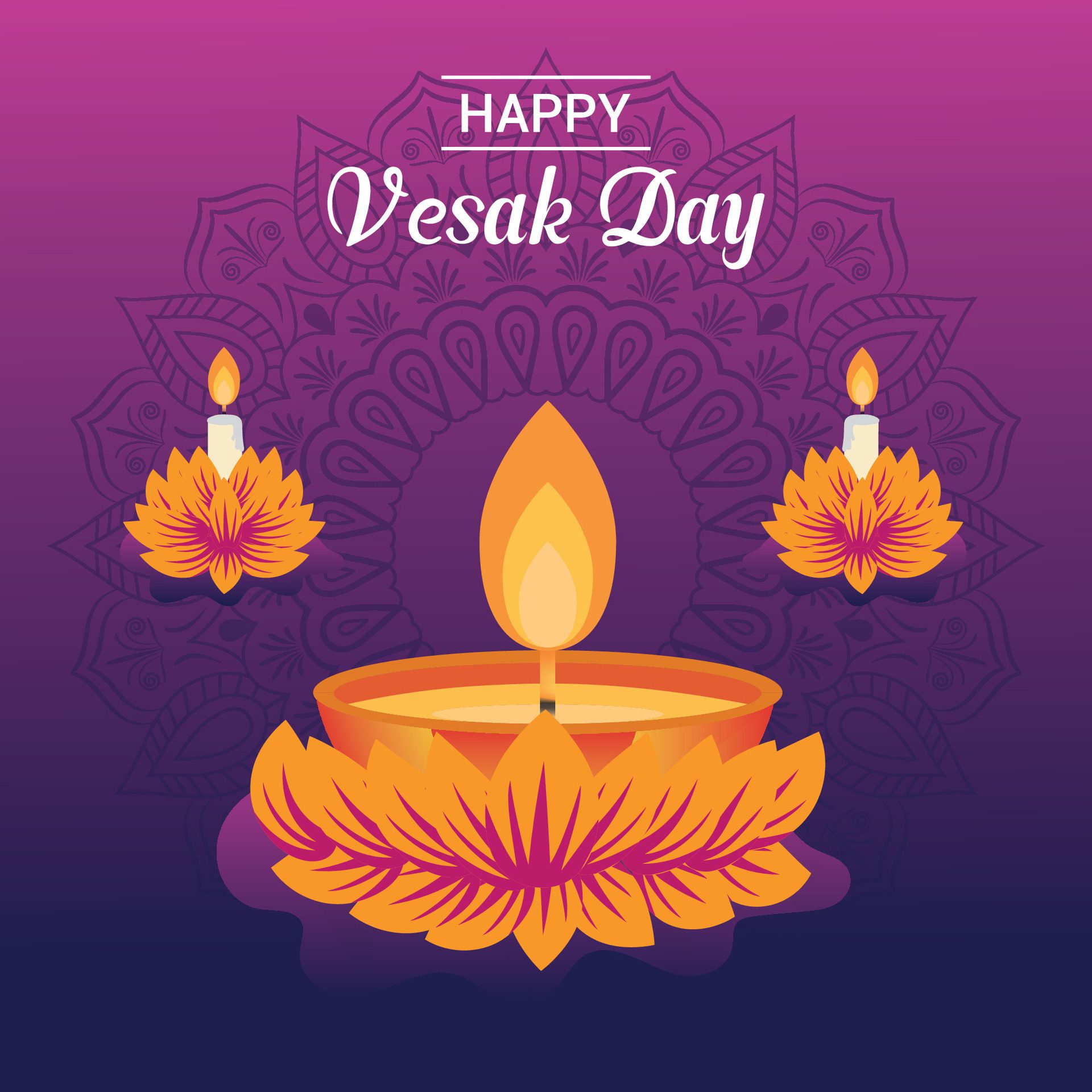 
									Flat vesak day illustration festival celebration social media post and vesak day Banner Free Vector