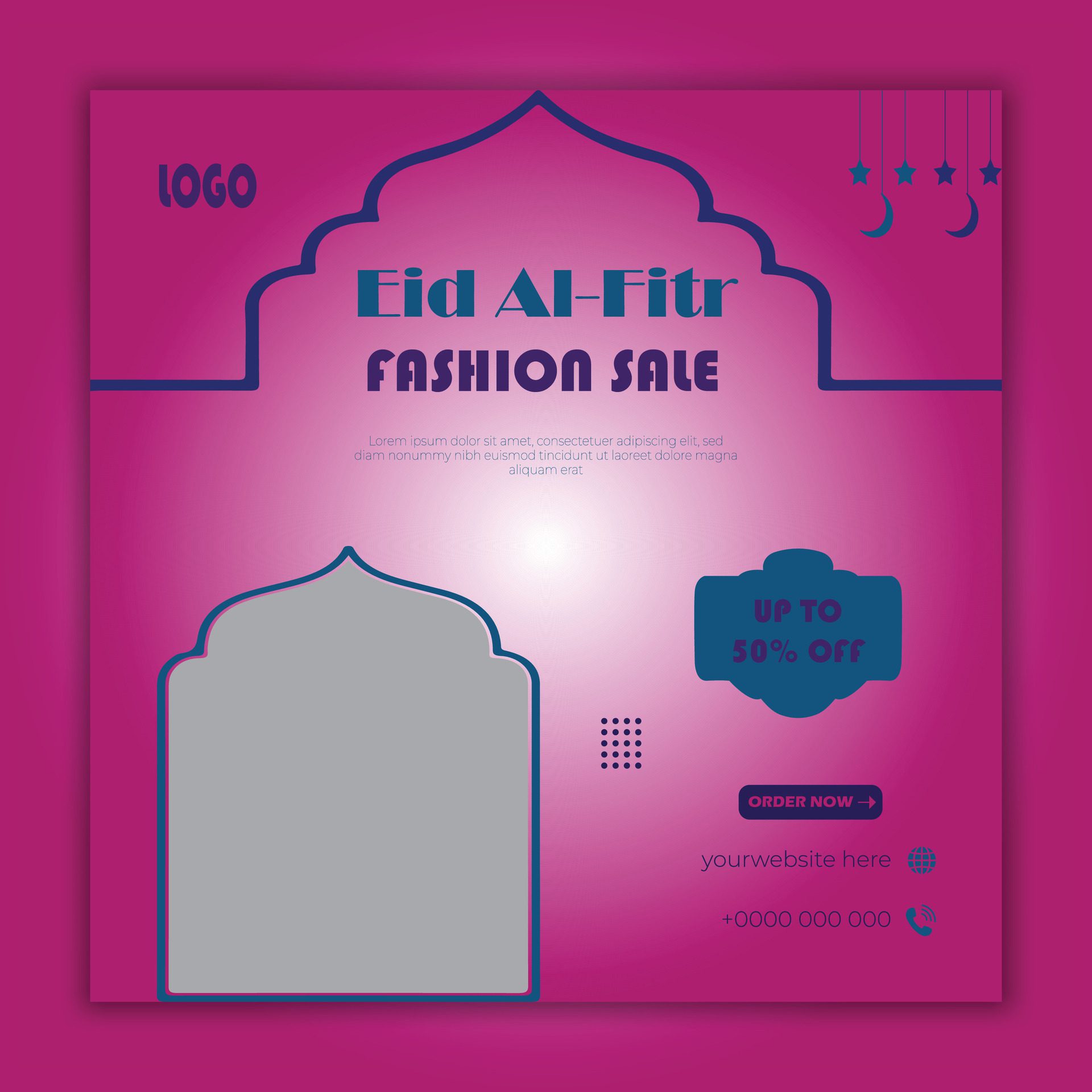 Eid Al Fitr fashion sale social media banner post template Free Vector