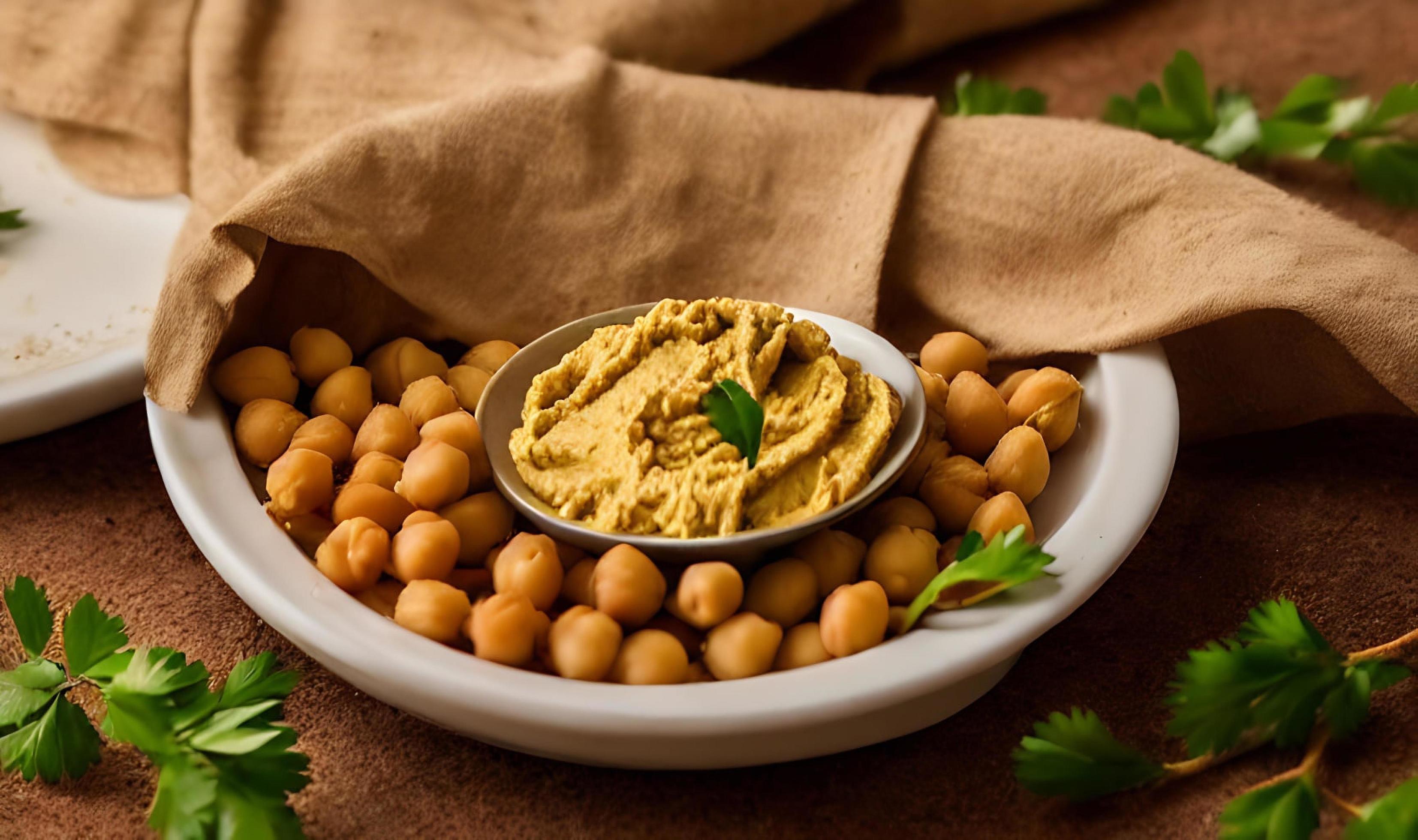 Healthy food. Traditional freshly made organic hummus. Stock Free