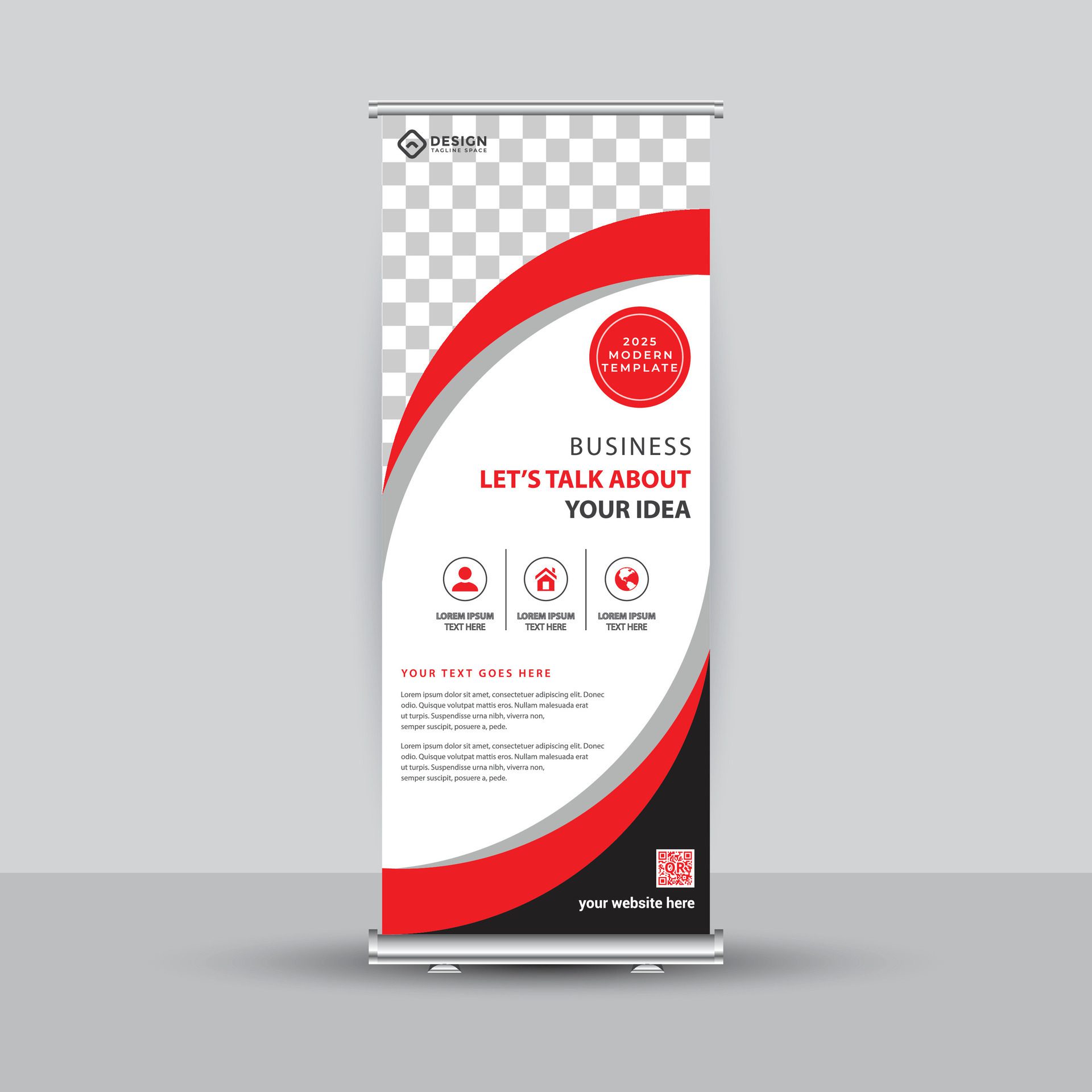 Corporate roll up banner design template Free Vector