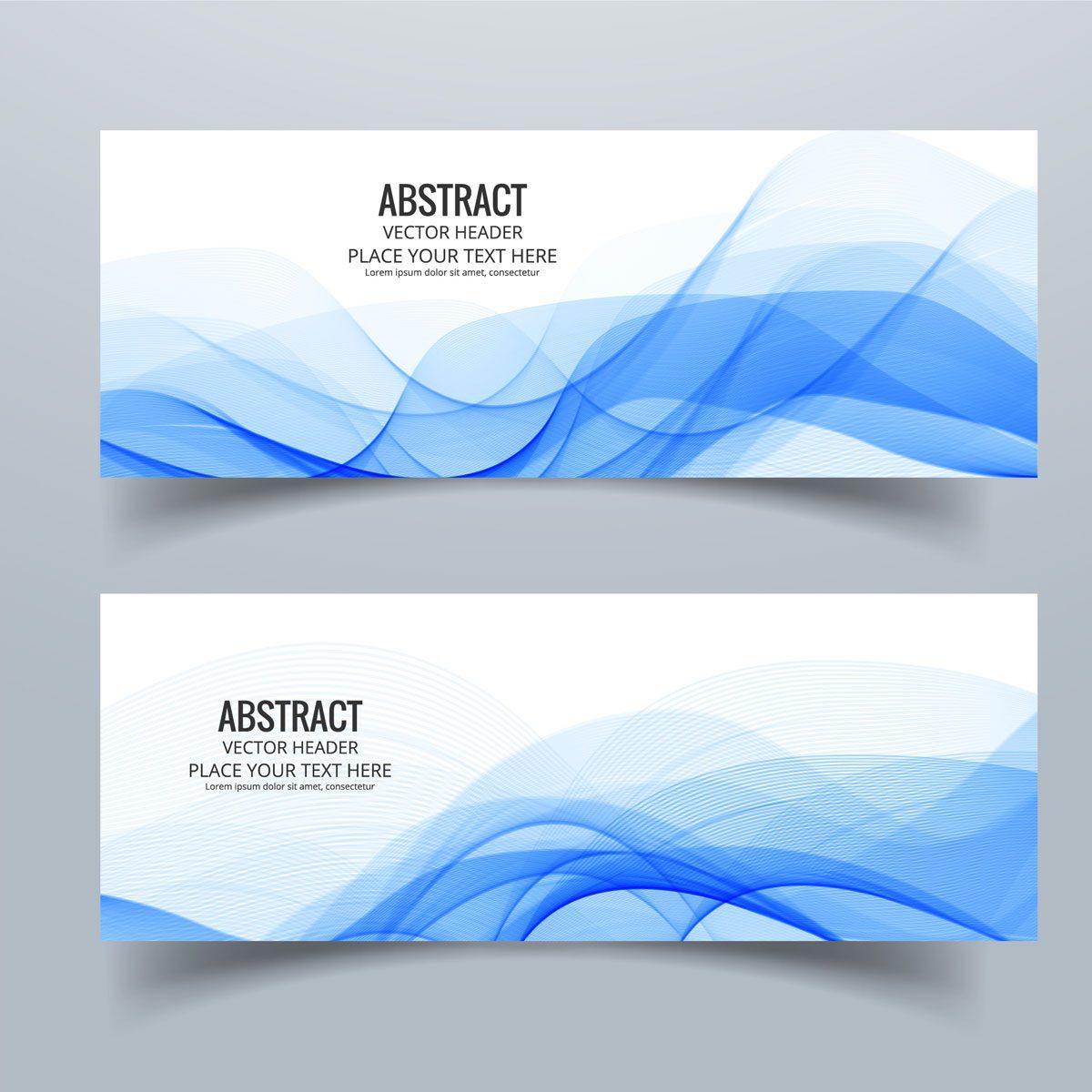 Modern colorful banner set with header wave Free Vector