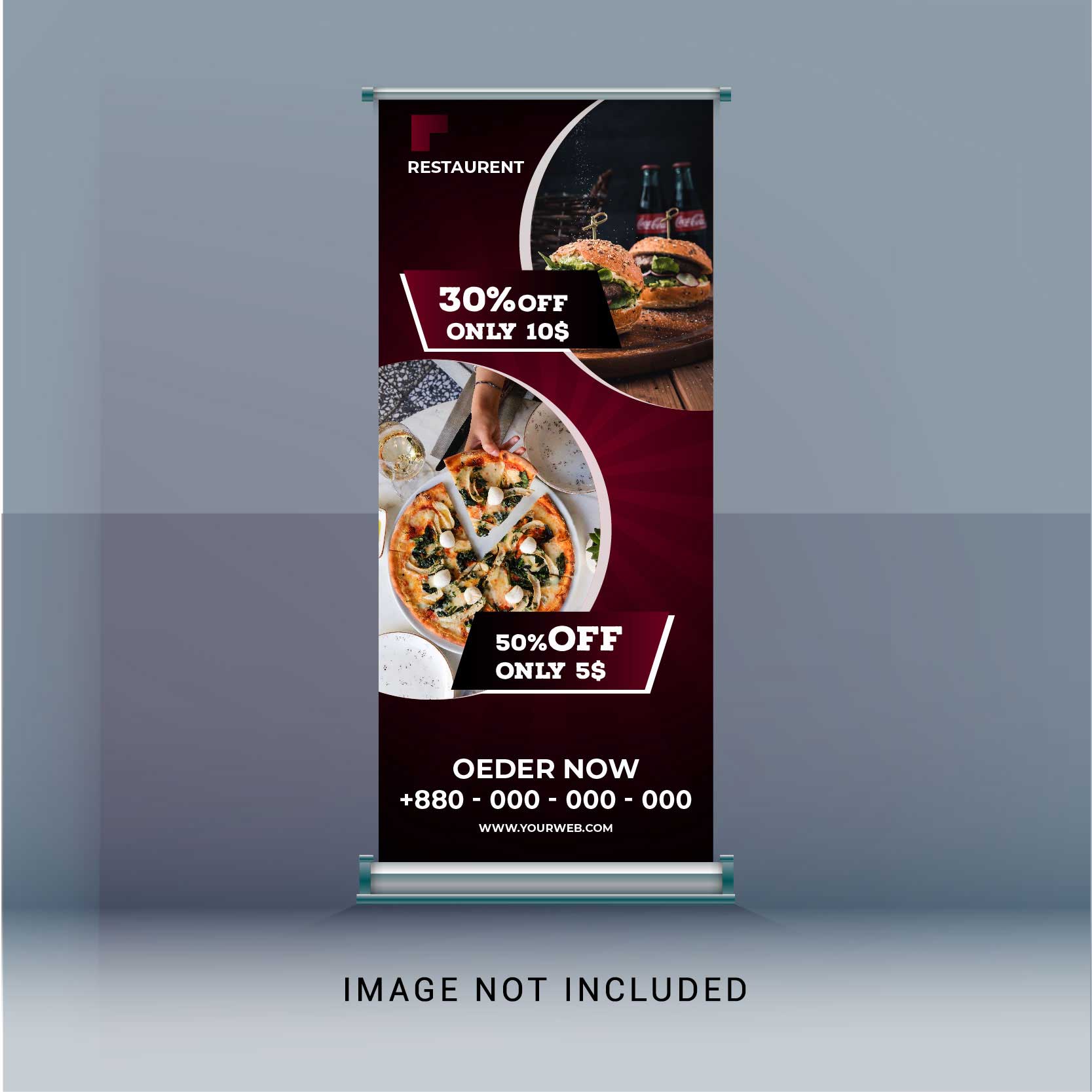 Restaurant Roll Up Banner Free Vector