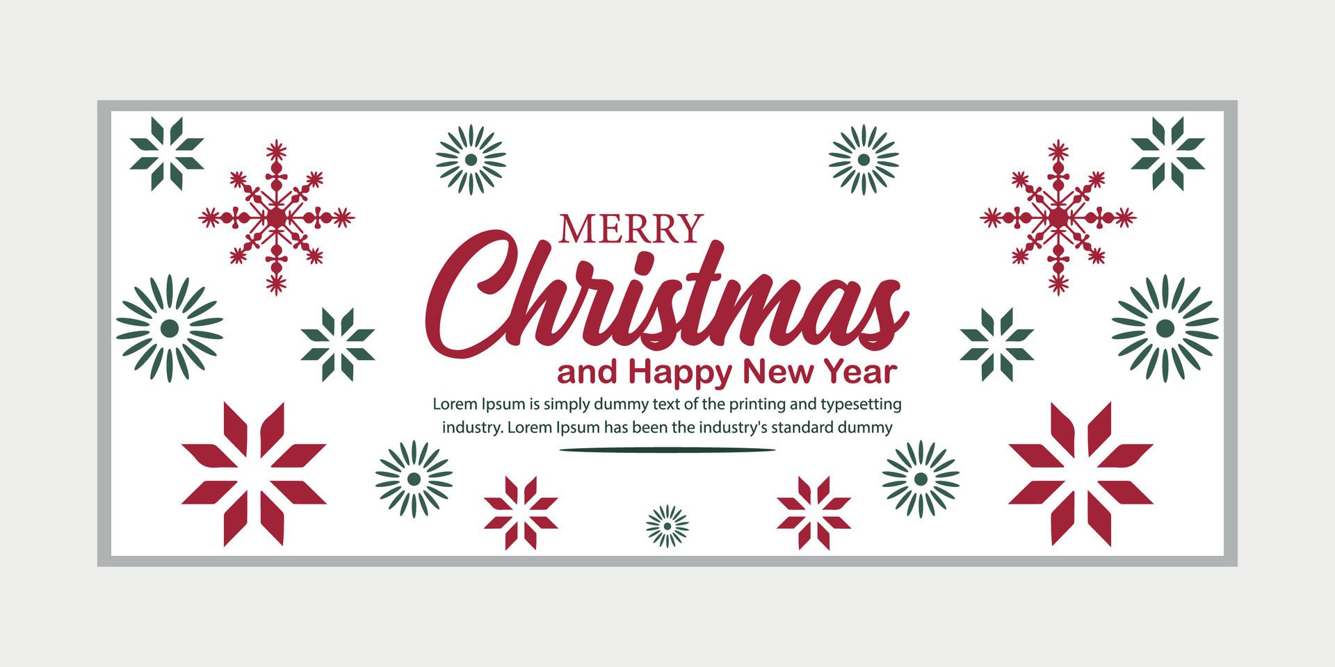 merry christmas banner set and happy new year banner, social media cover and web banner Free Vector