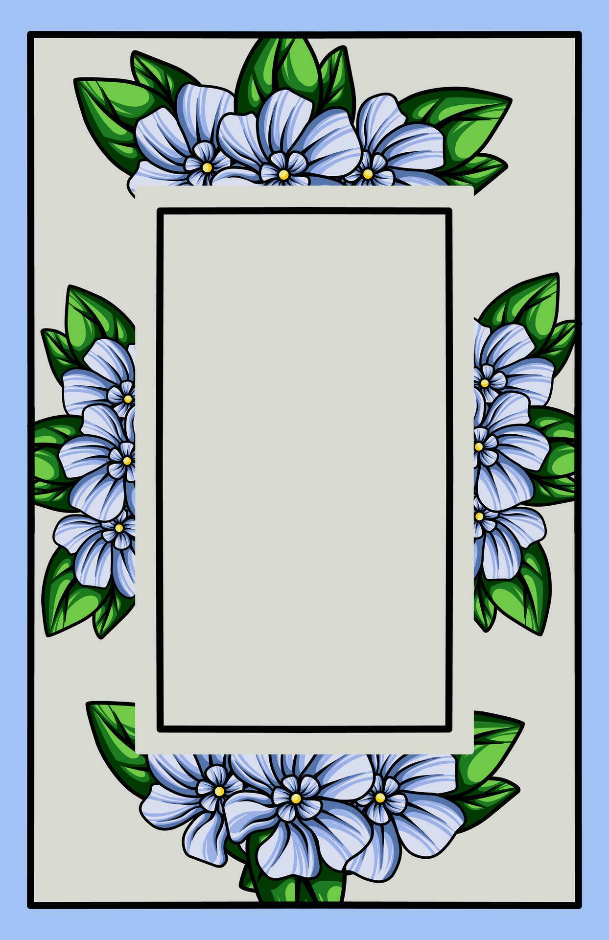 frame the border with an arrangement of leaves and flowers. Vector design Stock Free