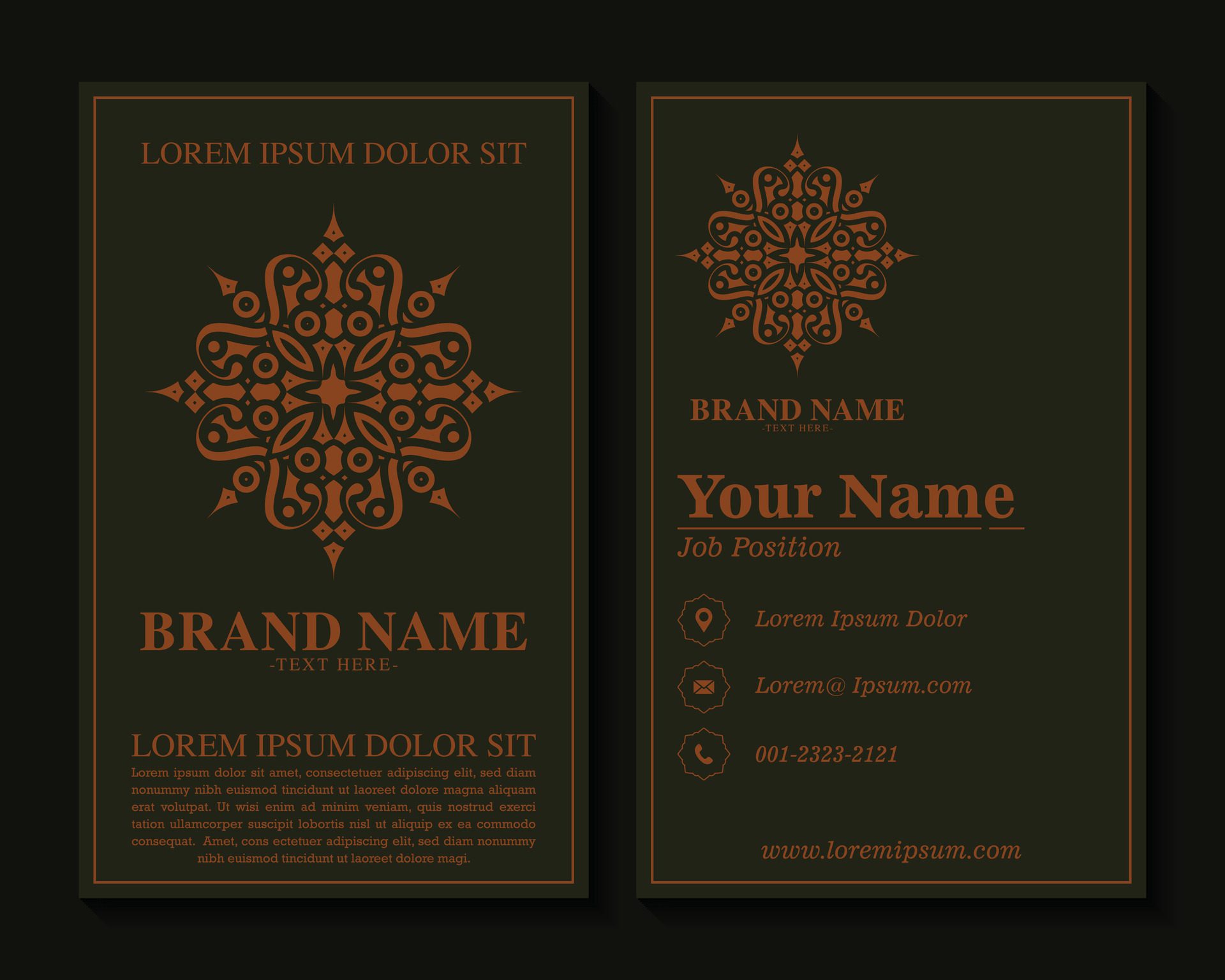 ornament pattern business card design Free Vector