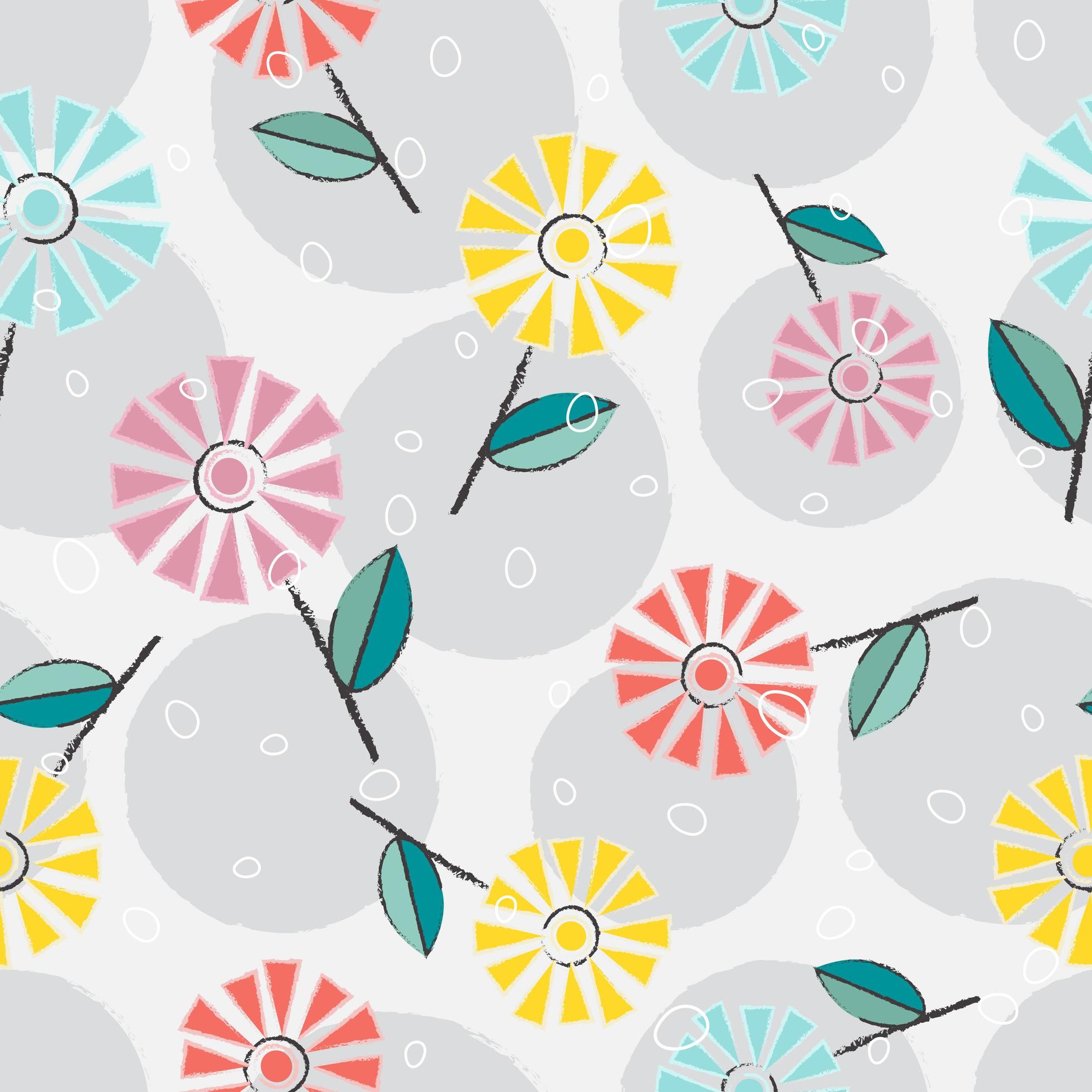 Hand drawn flower pattern Stock Free