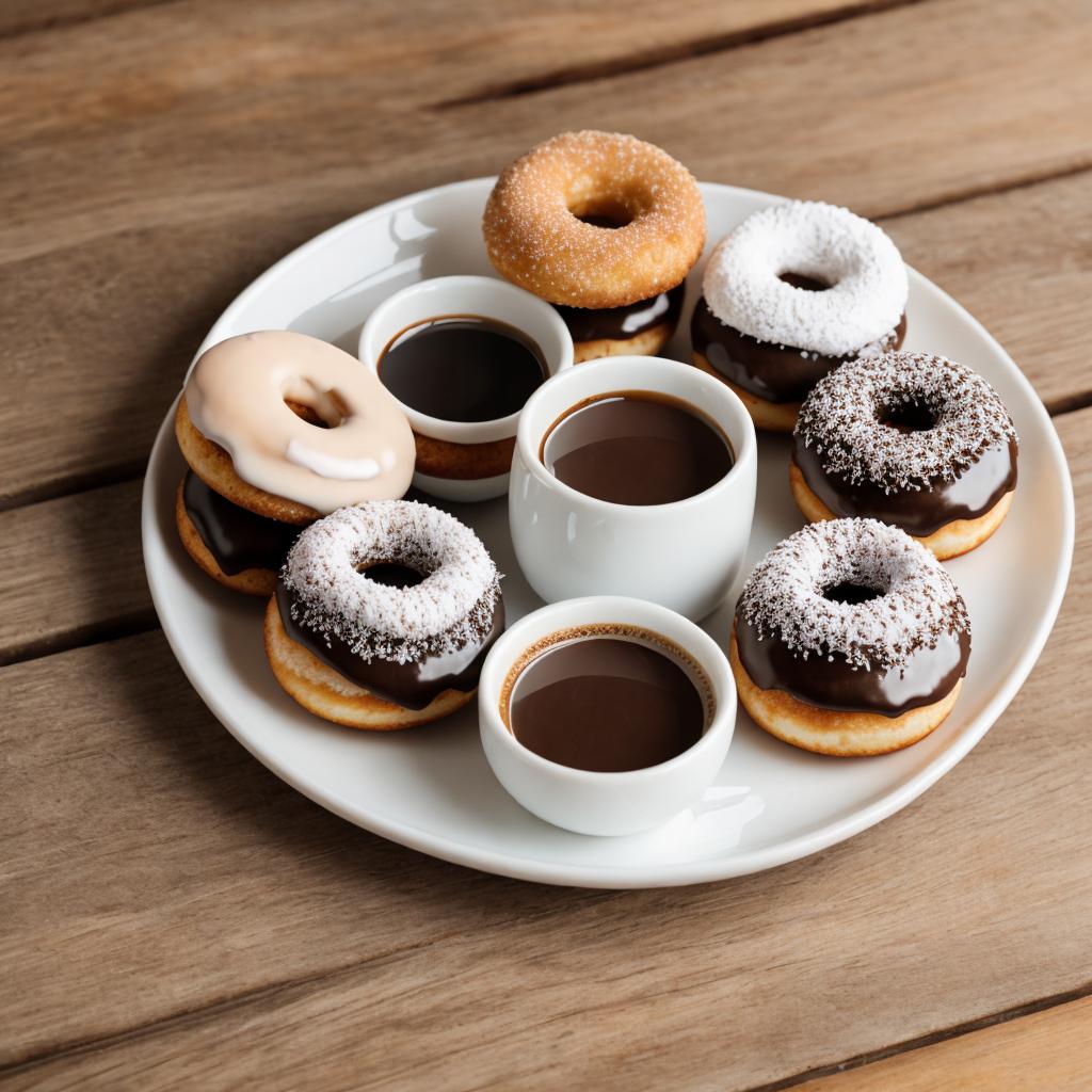 Coffee with mini donuts by @ai_generated