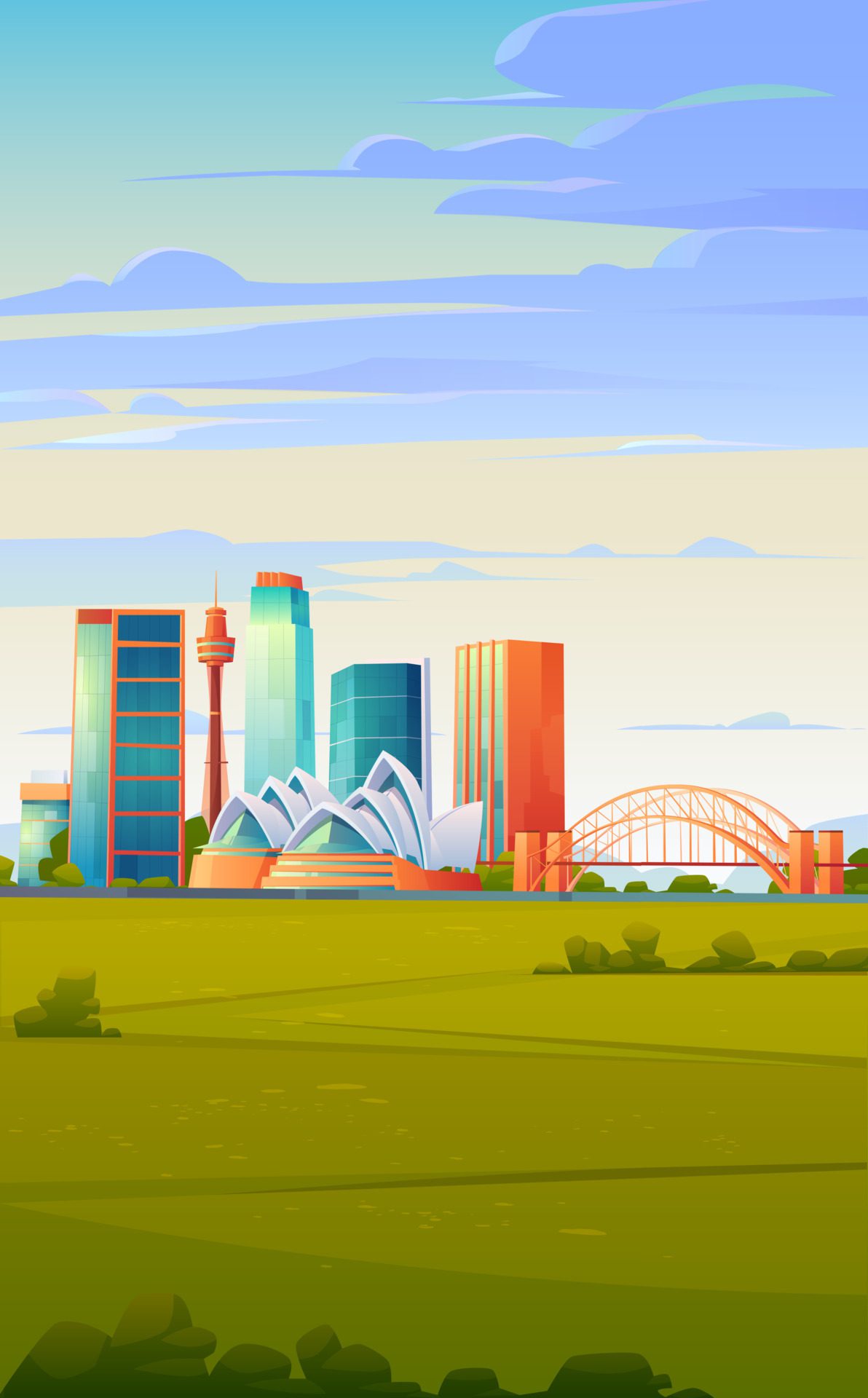 Sydney, Australia skyline with Opera house banner Free Vector