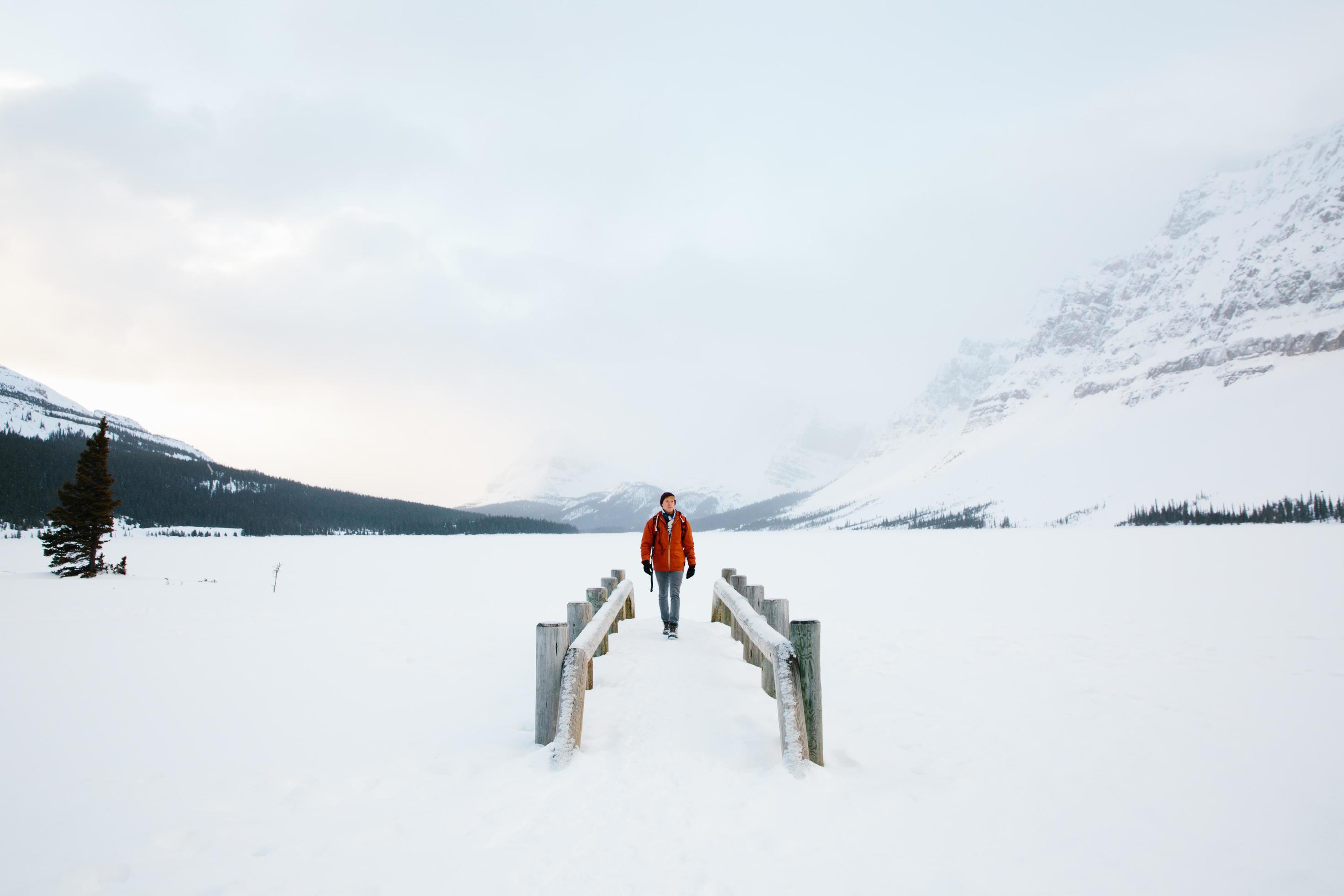 Man walking in Banff Canada Stock Free