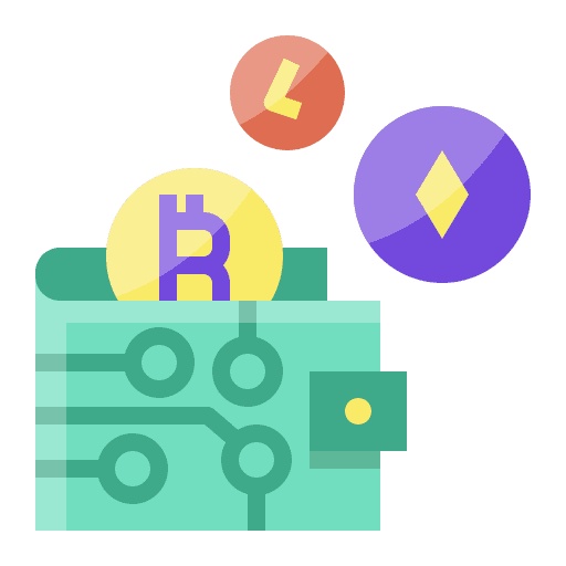 Digital, wallet, bitcoin icon