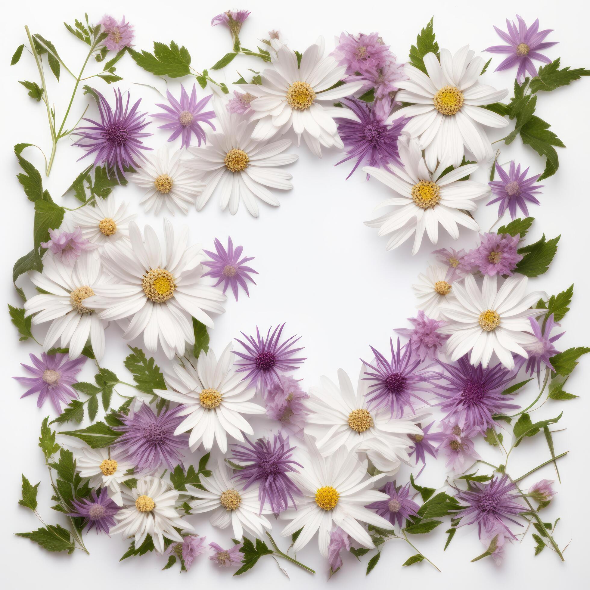 Natural flower frame. Illustration Stock Free