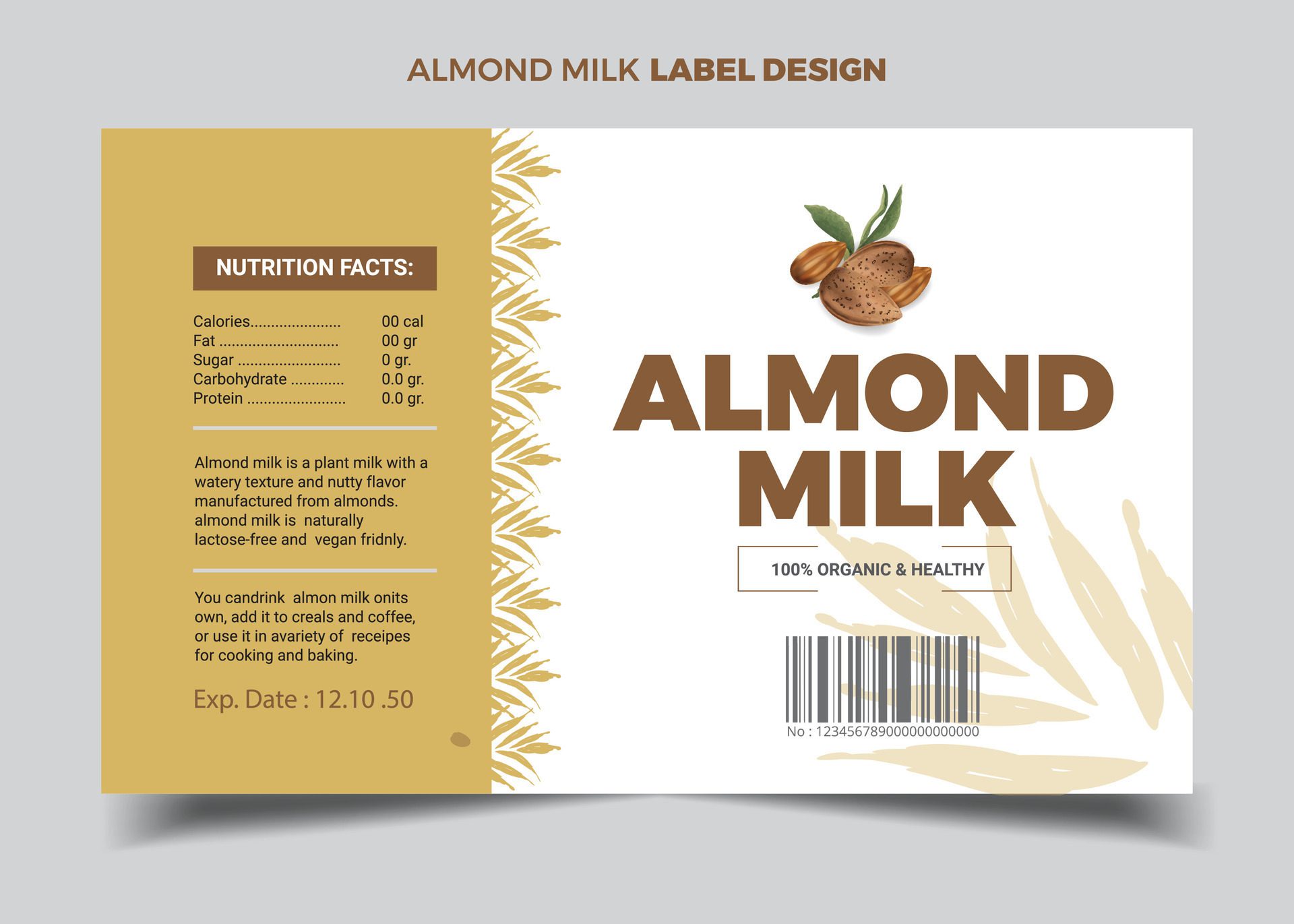 Almond nut Label Design Almond nut banner design Template Free Vector