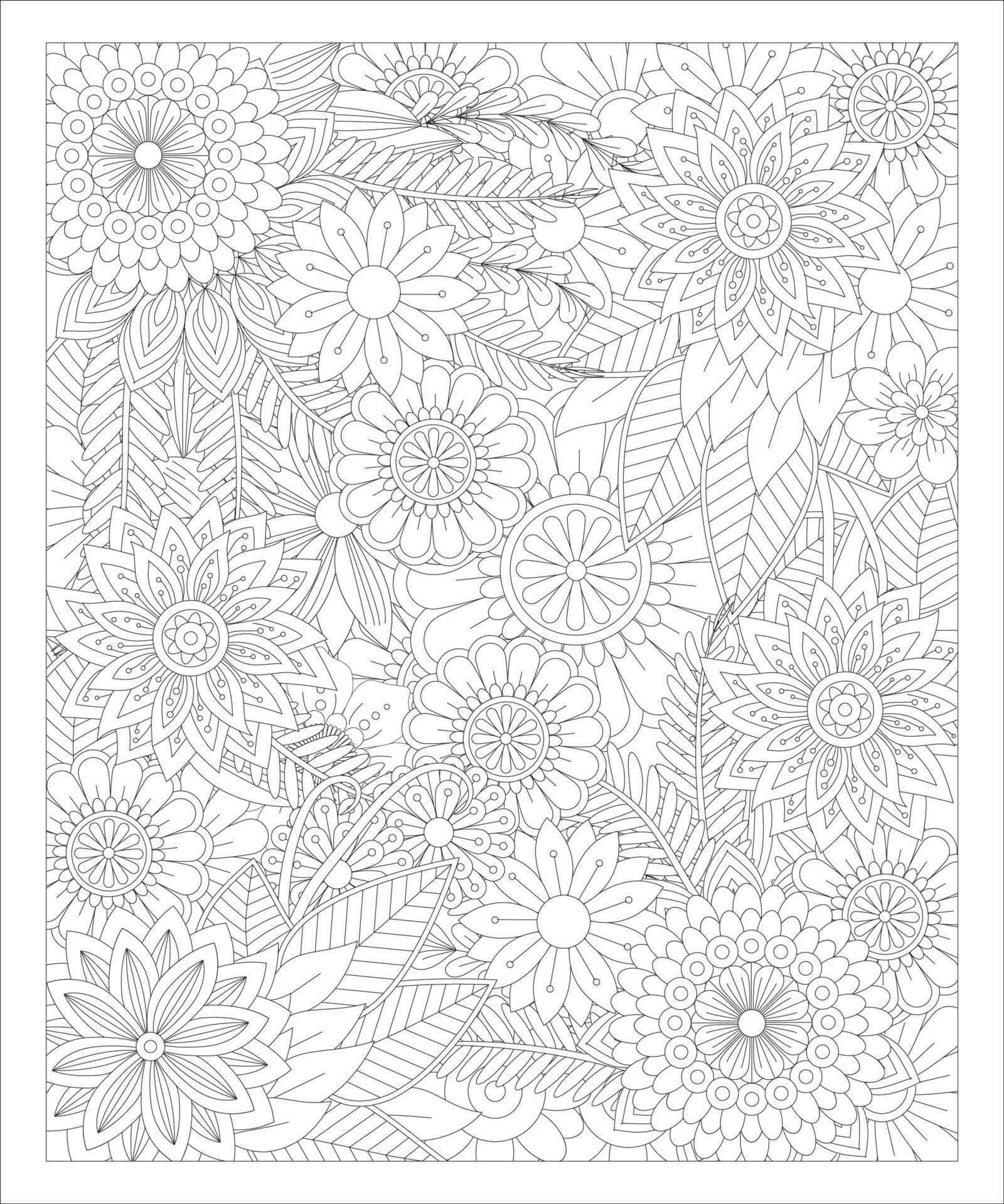 Flower Doodle coloring page Stock Free