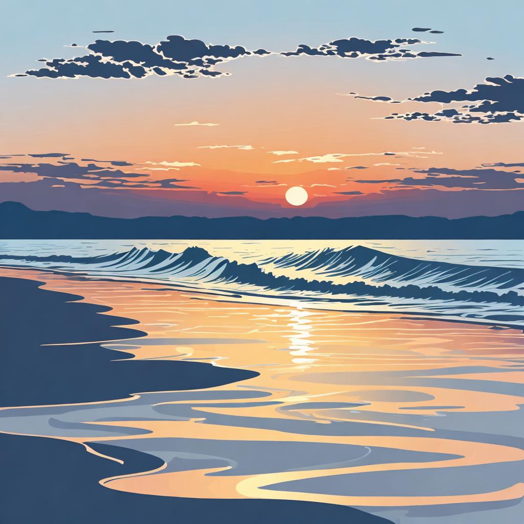 Gentle waves lapping at by @ai_generated