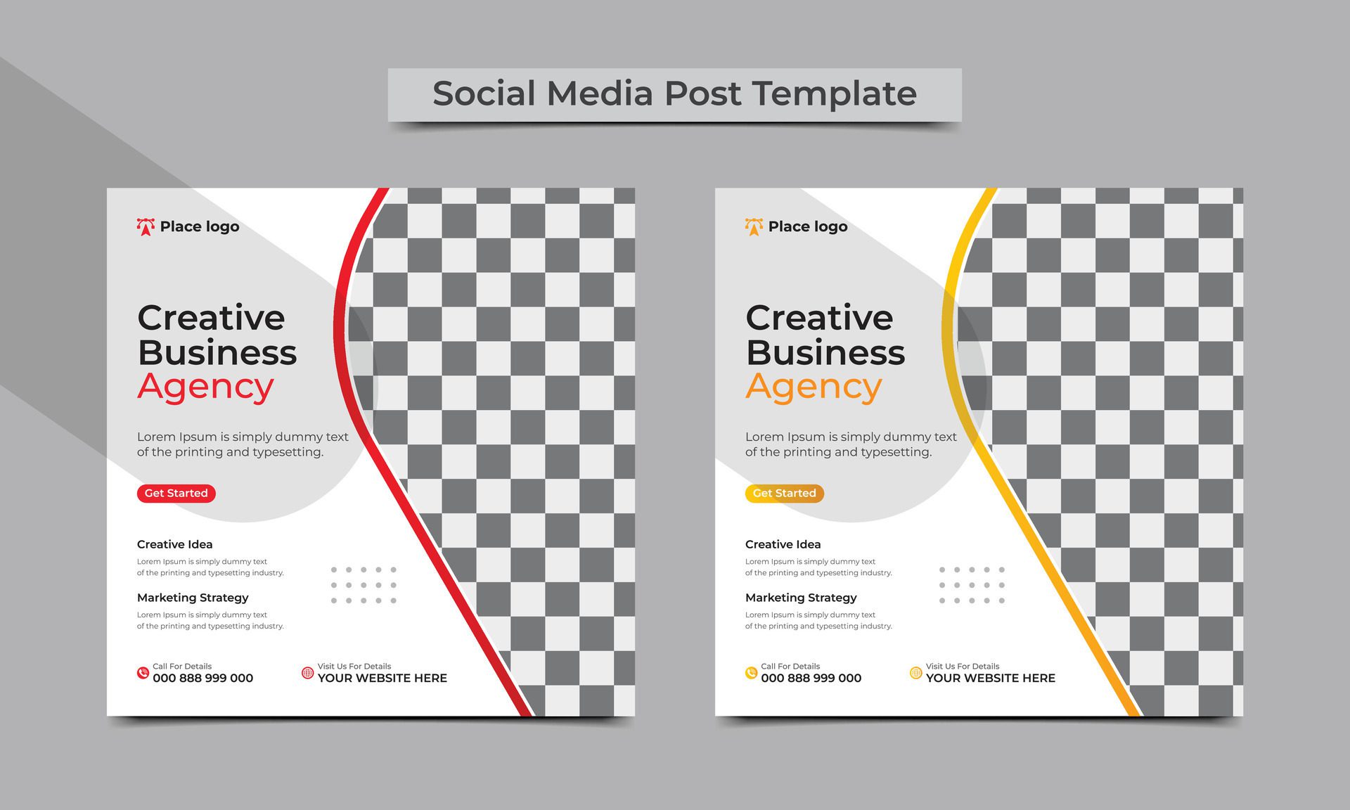 Creative business agency social media post banner design template and corporate business flyer template. Free Vector