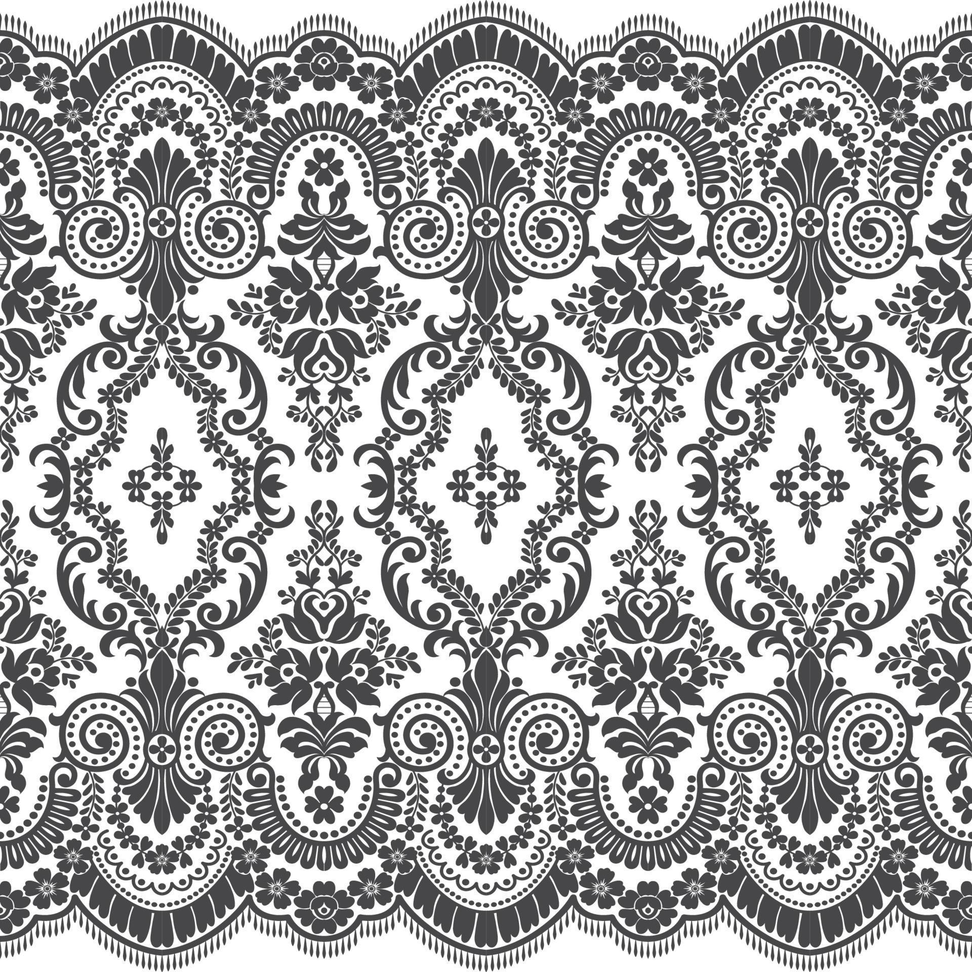 Abstract seamless lace pattern with flowers Stock Free