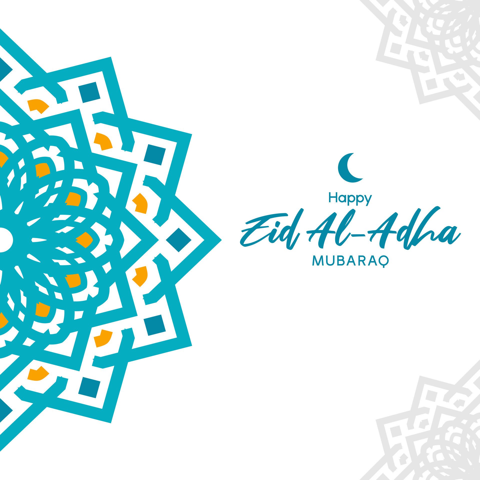 
									happy eid adha mubarak design with arabesque pattern Free Vector