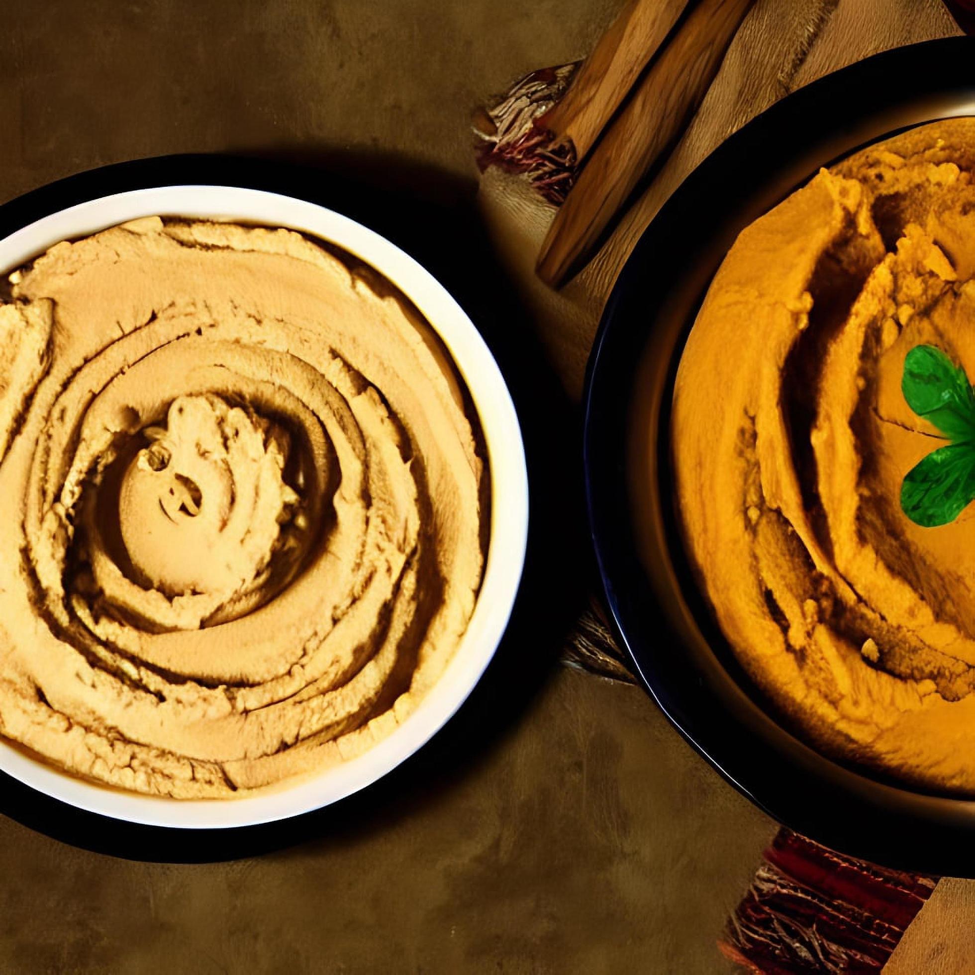 Healthy food. Traditional freshly made organic hummus. Stock Free