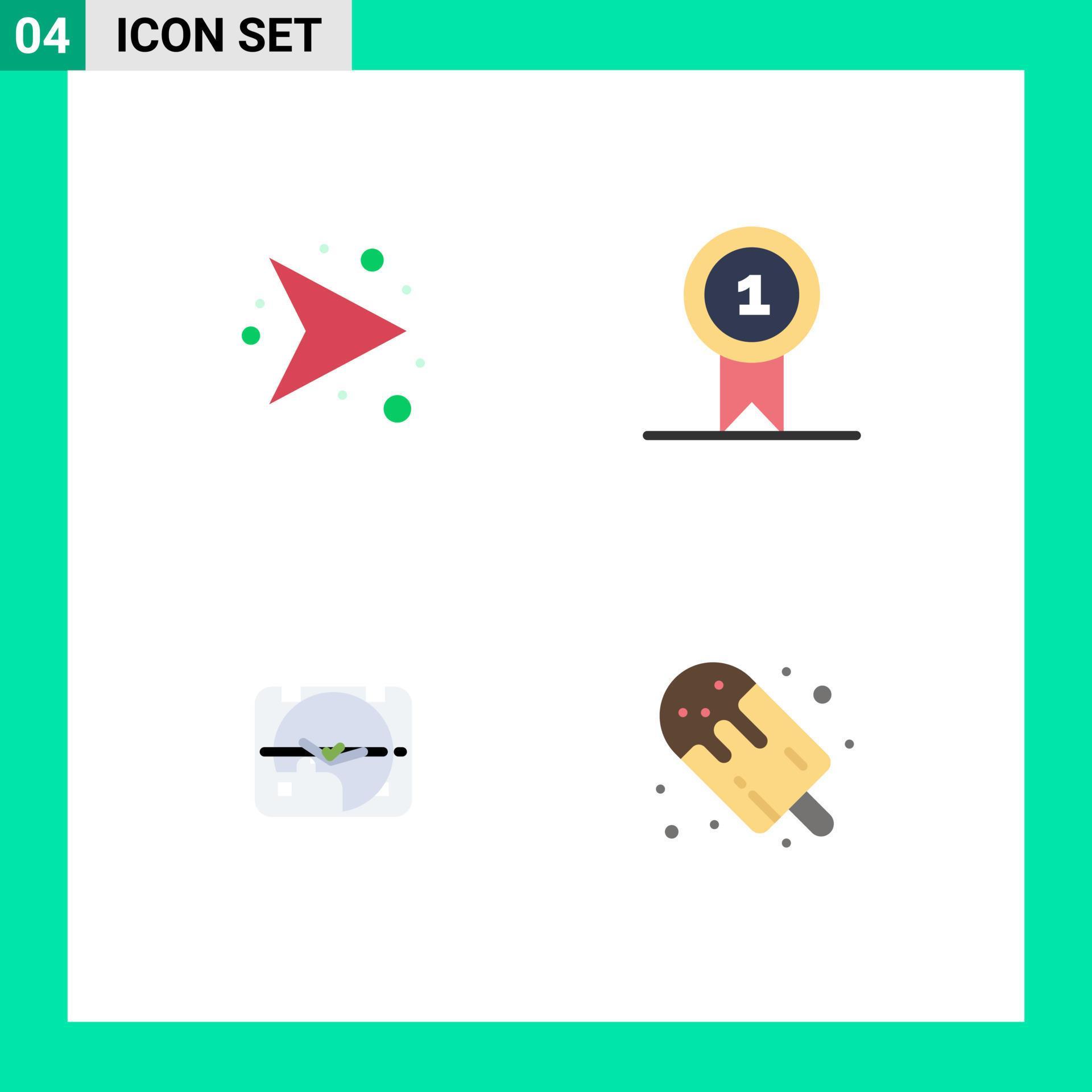 Modern Set of 4 Flat Icons and symbols such as arrows date right st time Editable Vector Design Elements Stock Free