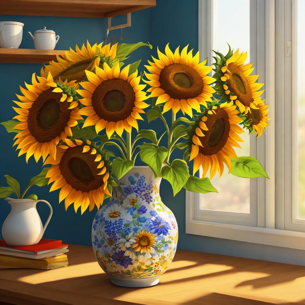 Beautiful sunflowers in a by @ai_generated