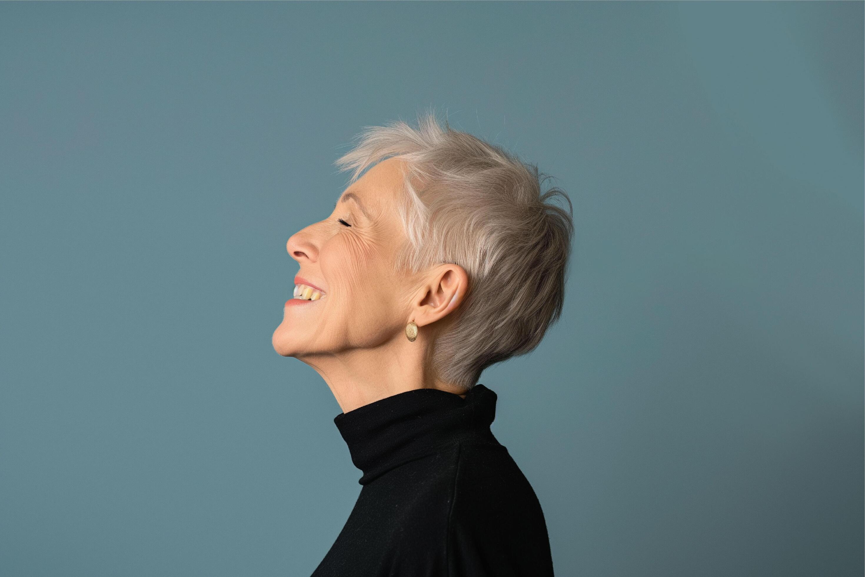 Beautiful grey-haired woman Stock Free