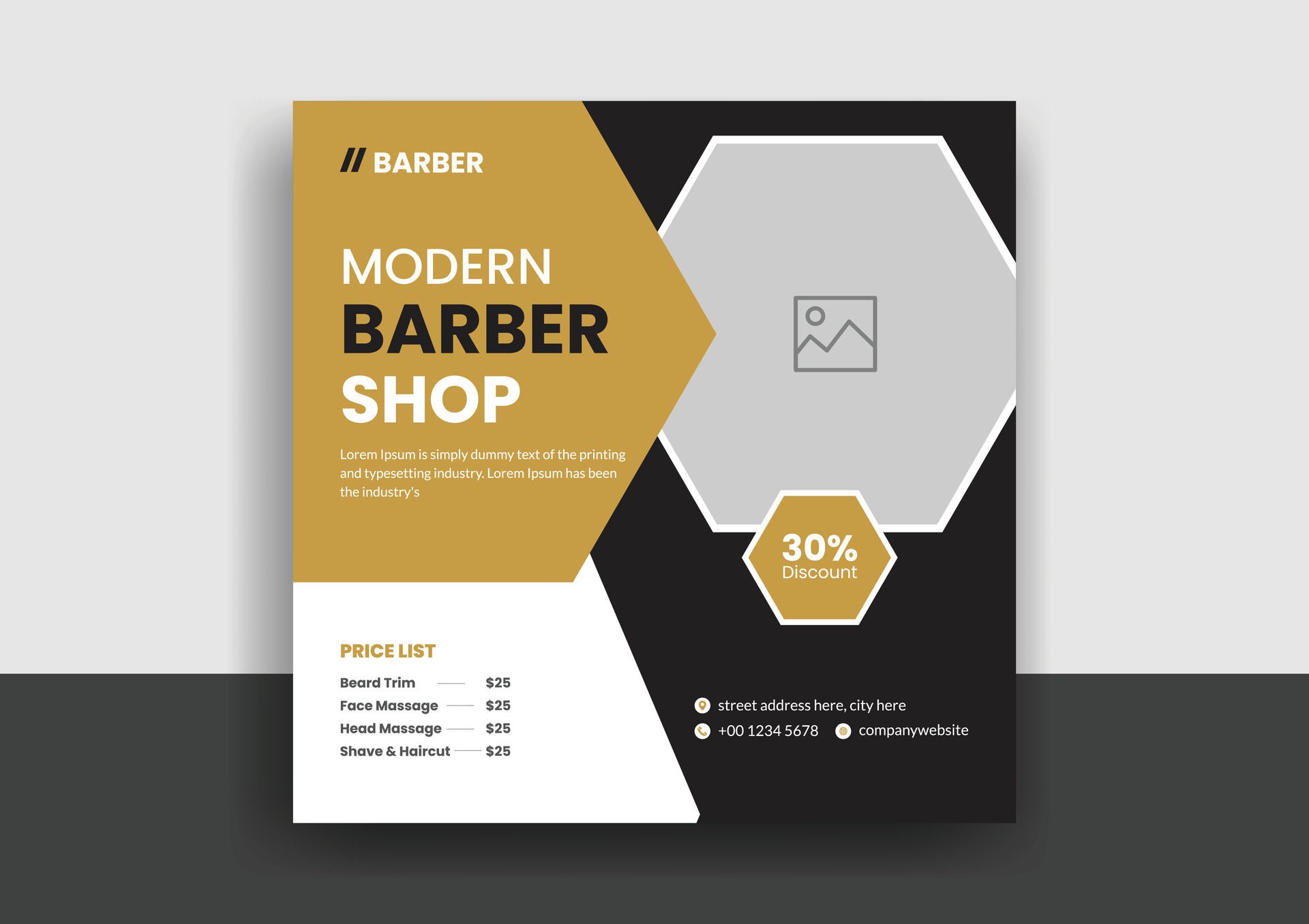 Barber shop hair salon social media post template. beauty spa business web banner design Free Vector