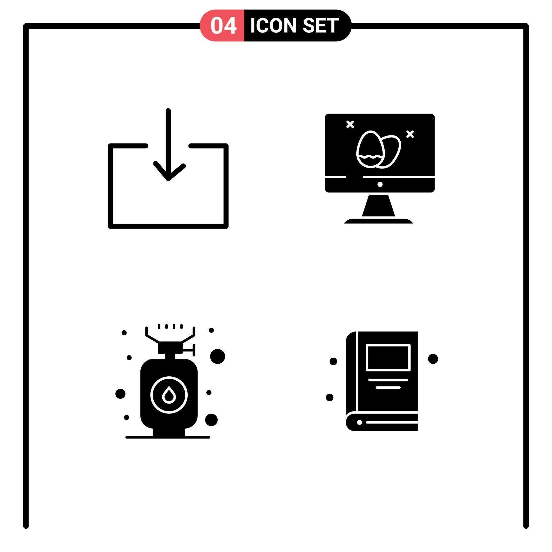 4 Thematic Vector Solid Glyphs and Editable Symbols of arrow gas monitor easter book Editable Vector Design Elements Stock Free