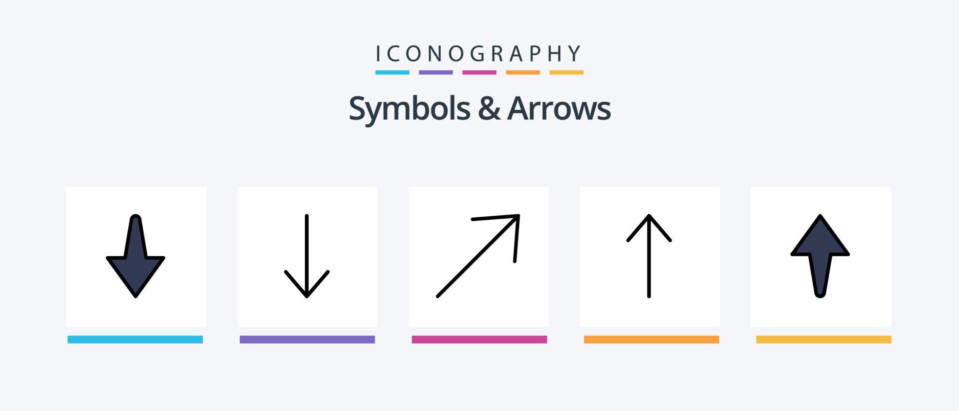 Symbols and Arrows Line Filled 5 Icon Pack Including . enter. up. Creative Icons Design Stock Free